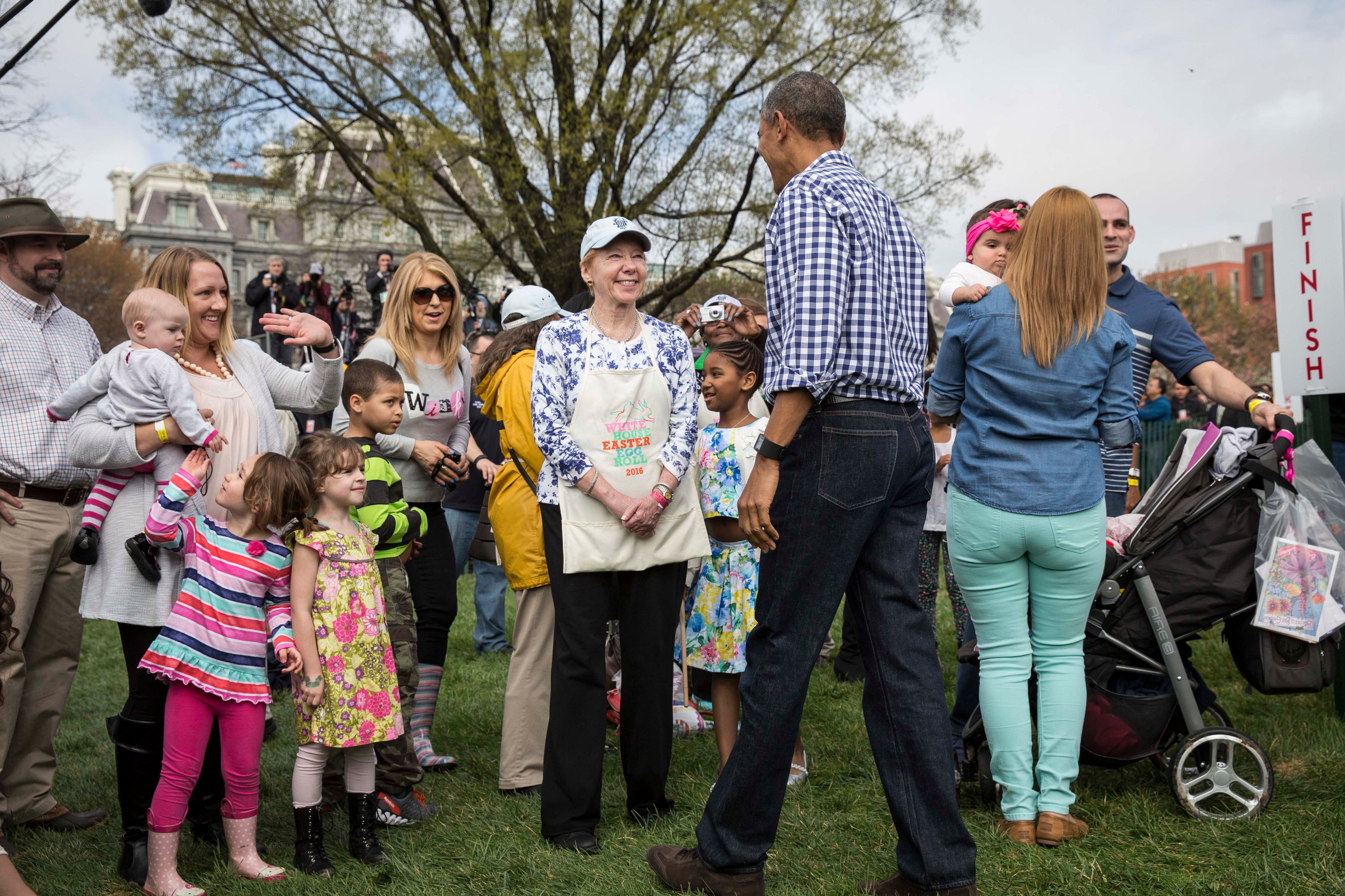 President Barack Obama hosts the annual White House Easter Egg Roll at the White House March 28, 2016 in Washington, DC. Lottery for the 2017 Easter Egg Roll is now open. (Drew Angerer&mdash;Getty Images)
