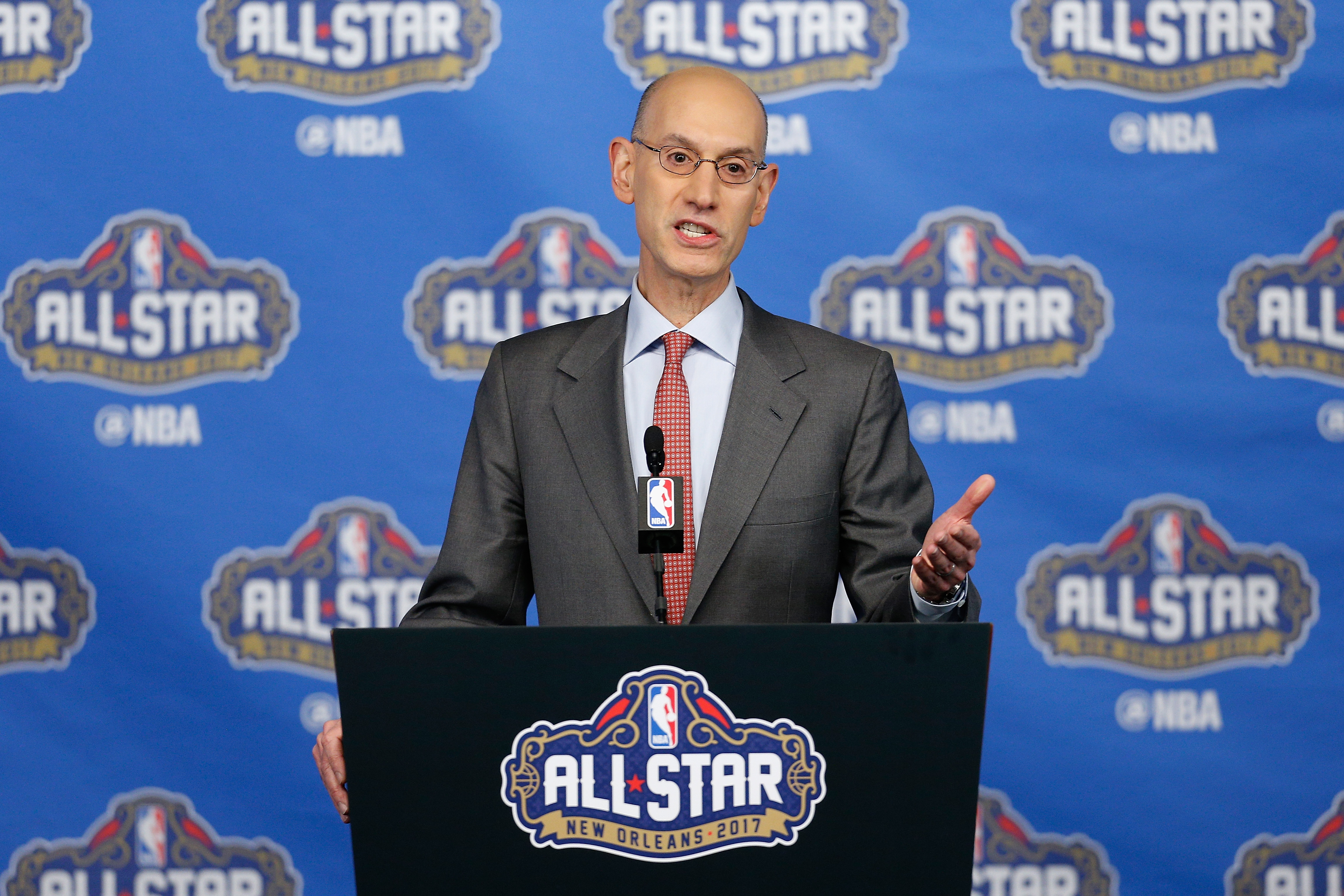 NEW ORLEANS, LA - FEBRUARY 18:  NBA Commissioner Adam Silver speaks with the media during a press conference at Smoothie King Center on February 18, 2017 in New Orleans, Louisiana. NOTE TO USER: User expressly acknowledges and agrees that, by downloading and/or using this photograph, user is consenting to the terms and conditions of the Getty Images License Agreement.  (Photo by Jonathan Bachman/Getty Images) (Jonathan Bachman&mdash;Getty Images)