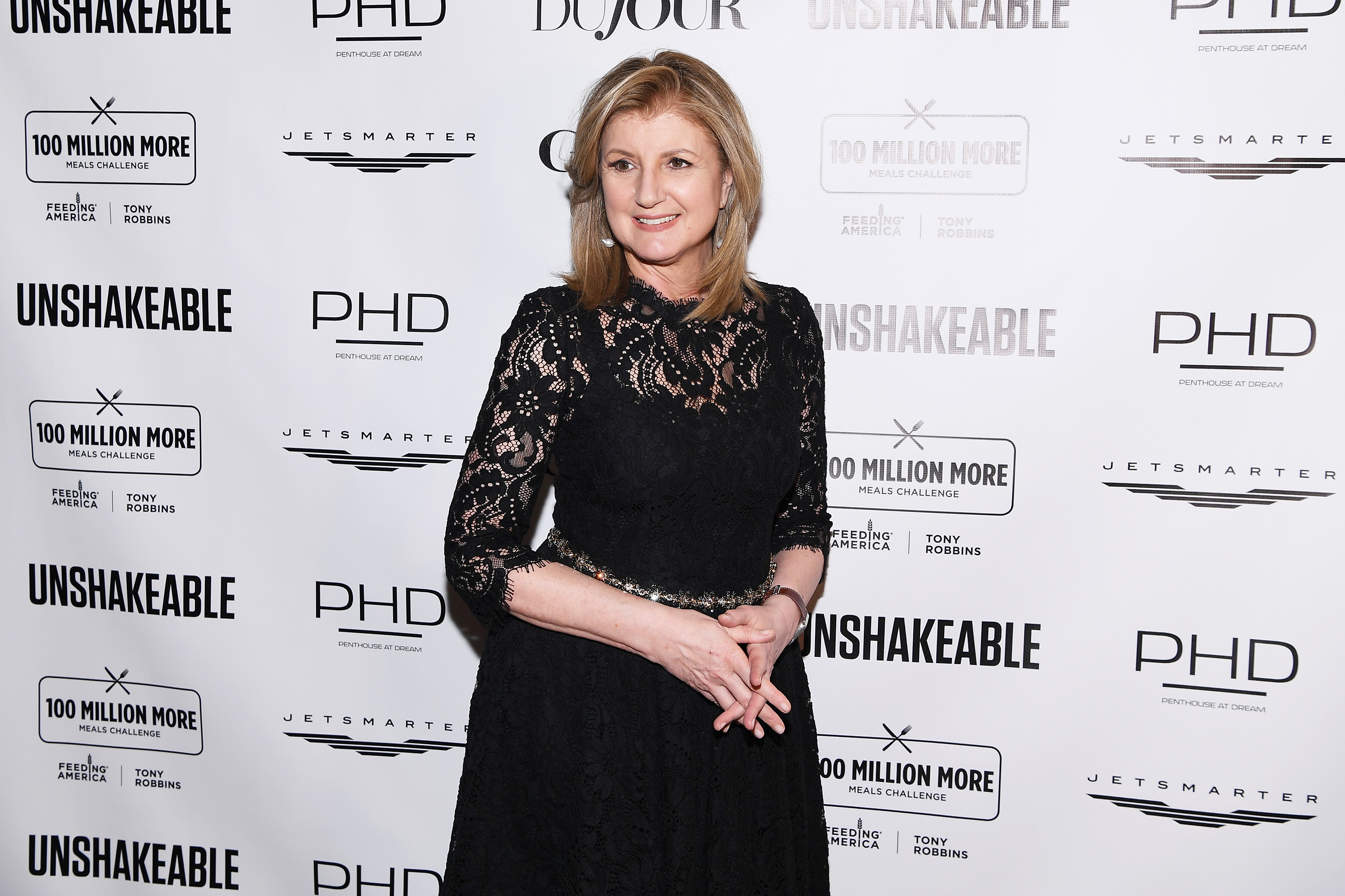 NEW YORK, NY - FEBRUARY 27:  Author Arianna Huffington attends Tony Robbins' Birthday celebration and book launch of "UNSHAKEABLE" presented by DuJour, Gilt and JetSmarter at PH-D Rooftop Lounge at Dream Downtown on February 27, 2017 in New York City.  (Photo by Dave Kotinsky/Getty Images for DuJour) (Dave Kotinsky&mdash;Getty Images for DuJour)