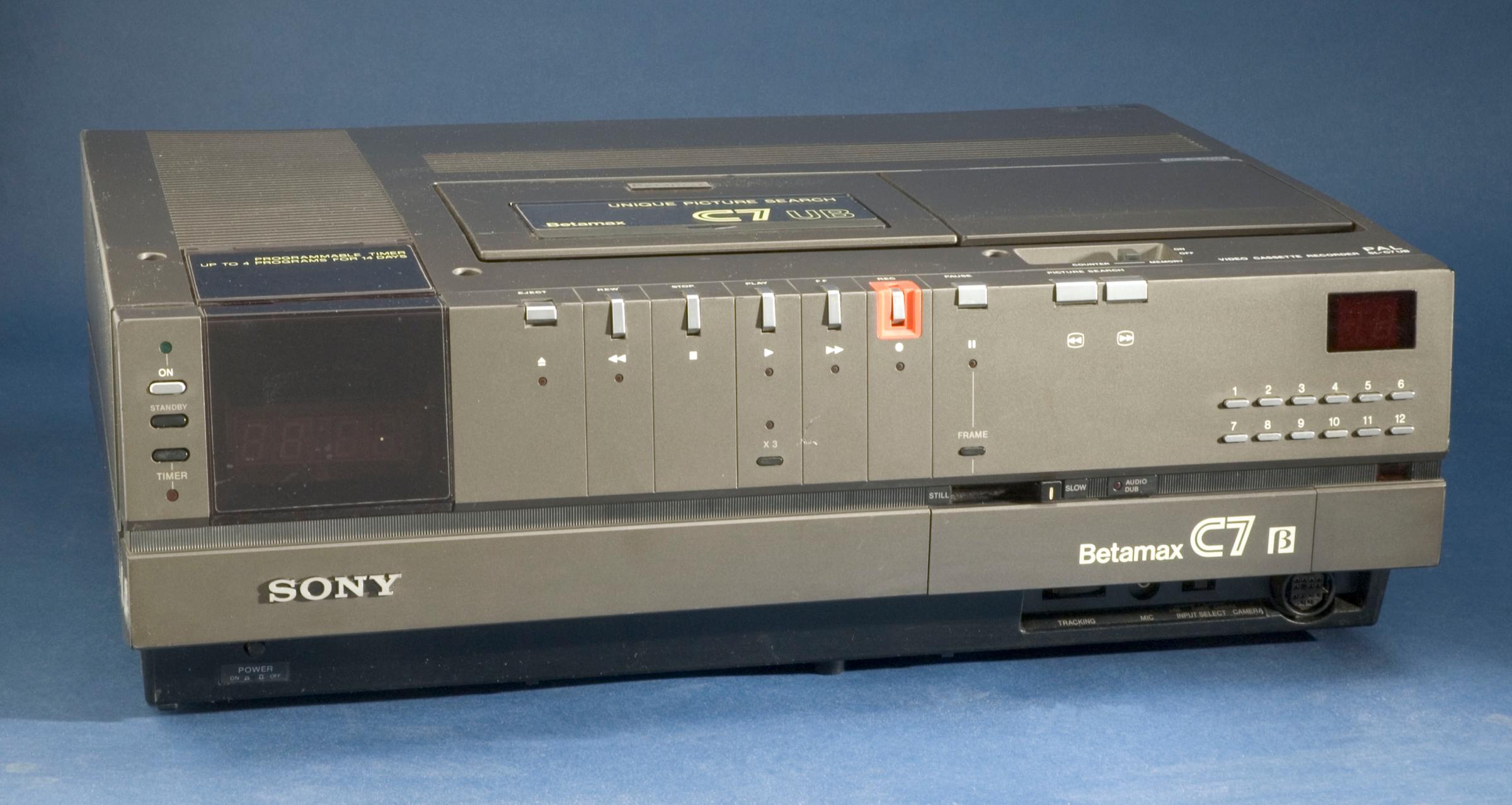 Detail of a Sony Betamax SL-C7 machine, c 1980