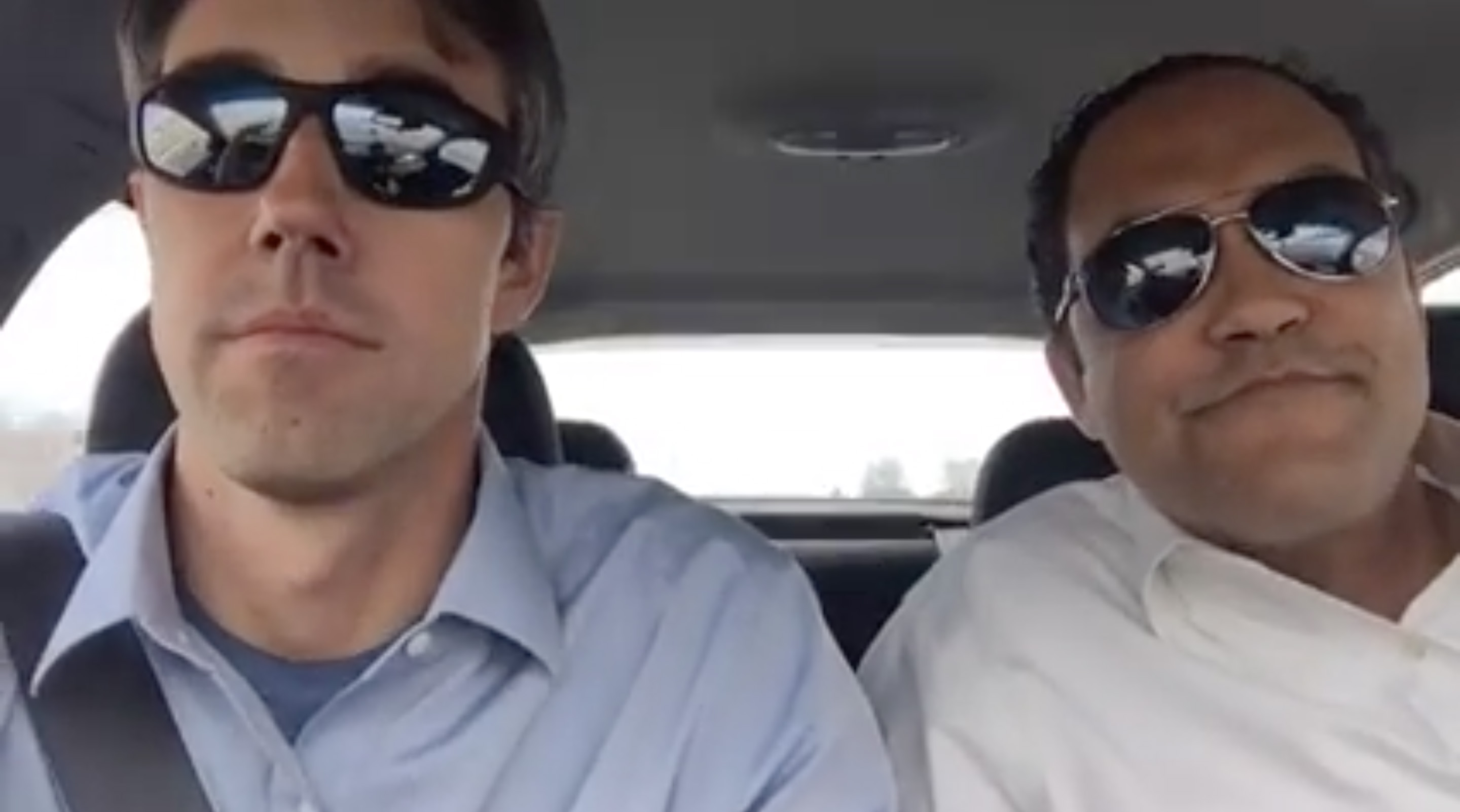 Beto O'Rourke and Will Hurd on their road trip to D.C. (Facebook/Beto O'Rourke)