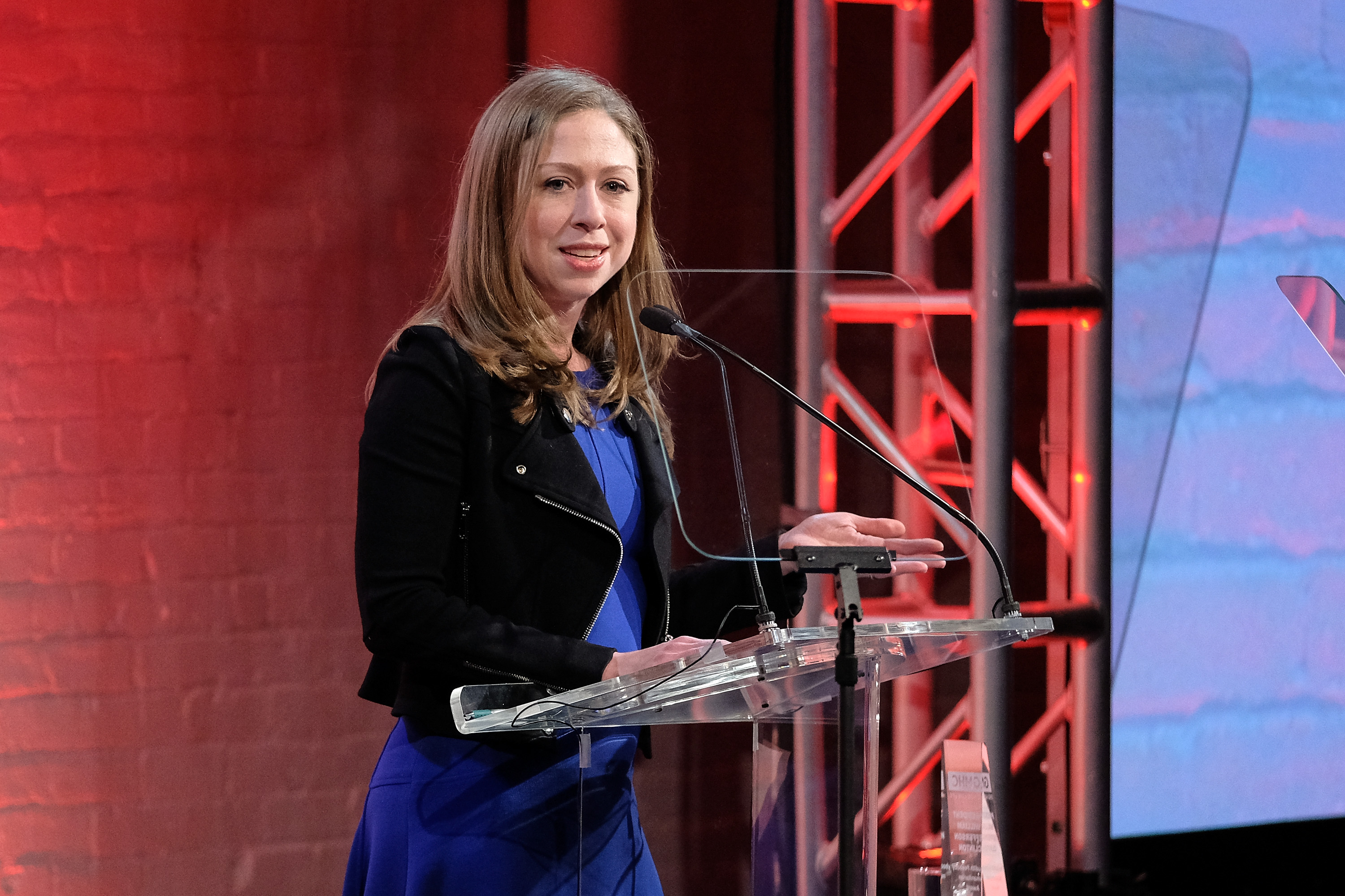 NEW YORK, NY - MARCH 23:  Chelsea Clinton accepts an award on behalf of her father, former US president Bill Clinton, during the GMHC 35th Anniversary Spring Gala at Highline Stages on March 23, 2017 in New York City.  (Photo by D Dipasupil/FilmMagic) (D Dipasupil&mdash;FilmMagic)