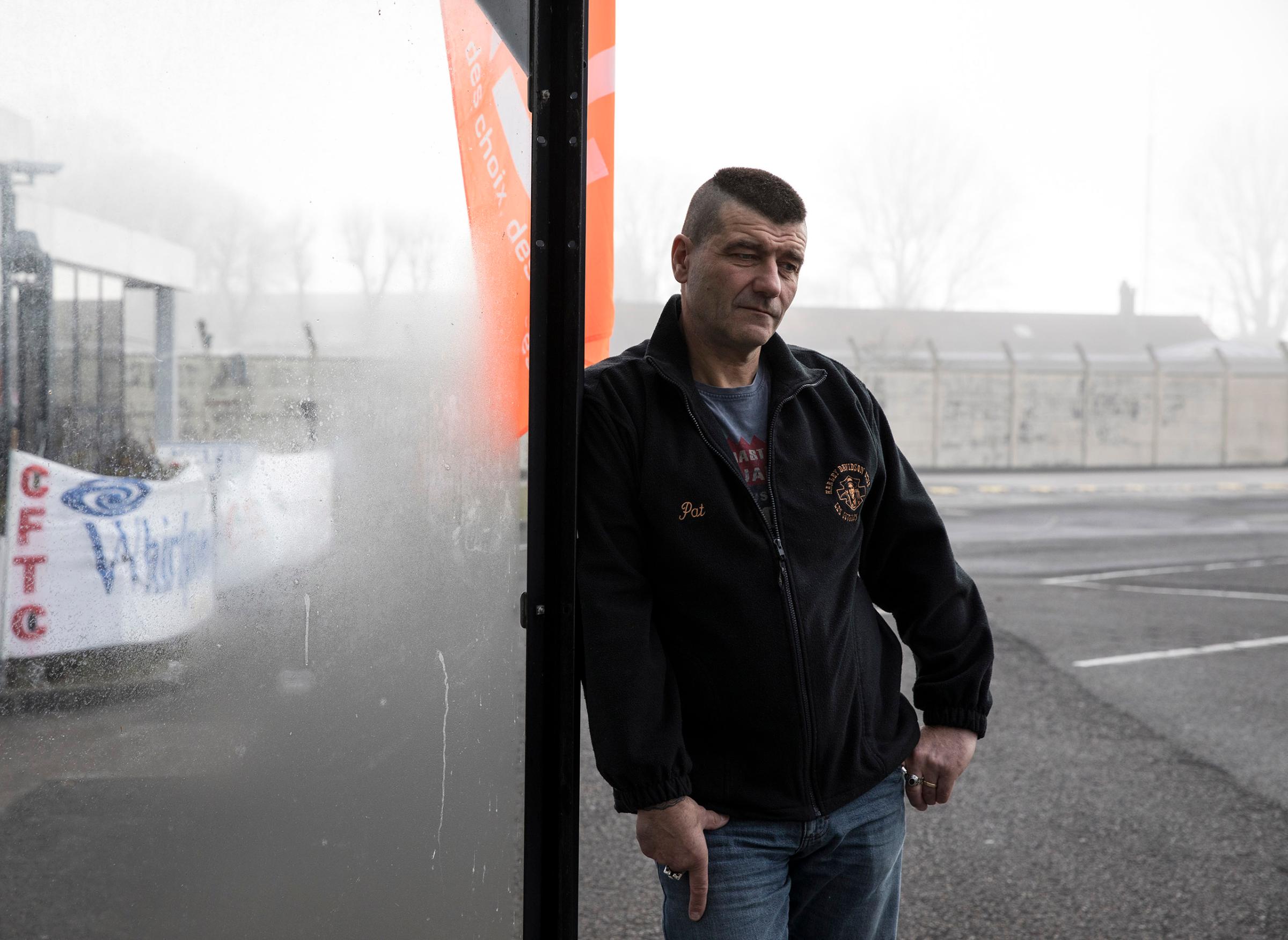 Patrice Sinoquet, 54, Whirlpool factory worker in Amiens. One of 300 people threatened with being laid off when Whirlpool moves production to Poland in 2018. "Since 2000 we workers have been thrown out like Kleenex," he says, sitting in the reception area of the factory. "And since 2008 there have been no jobs. Here in France there is no work, no enterprises."