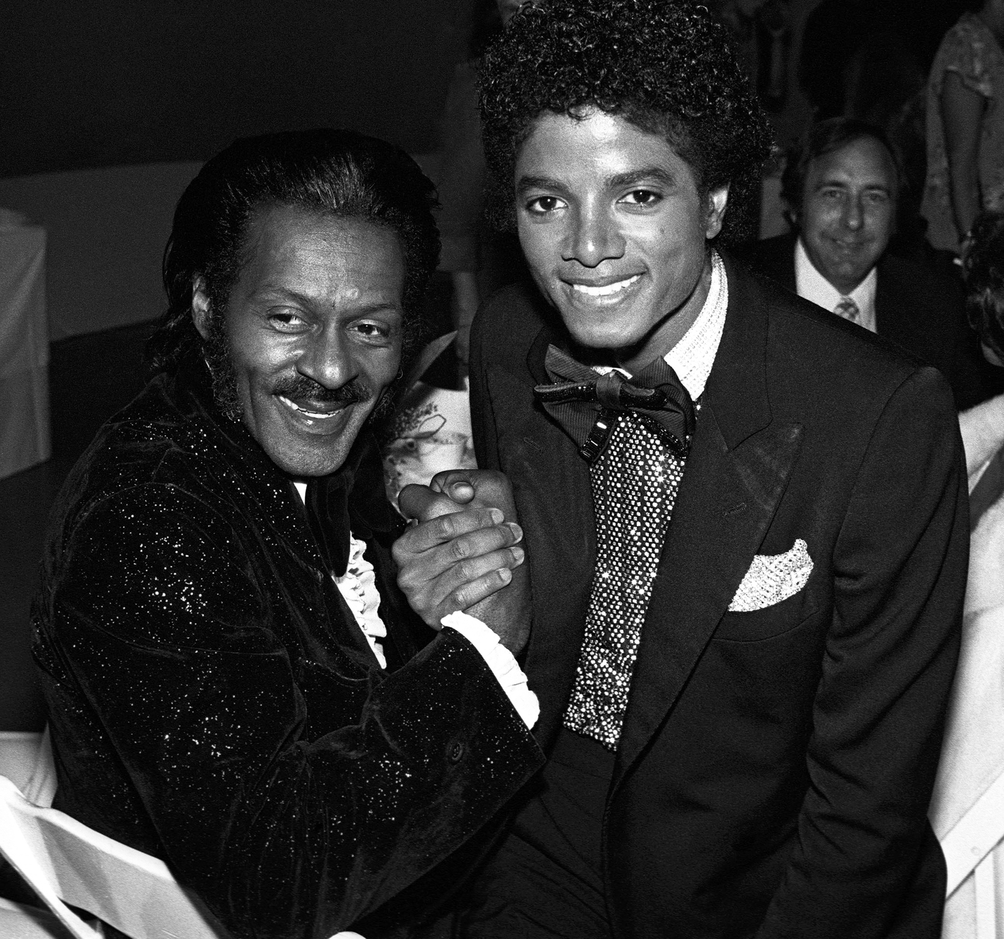 Chuck Berry and Michael Jackson at a Grammy Awards reception in Los Angeles in 1978.