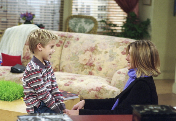 Cole Sprouse as Ben Geller and Jennifer Aniston as Rachel Green in Friends
