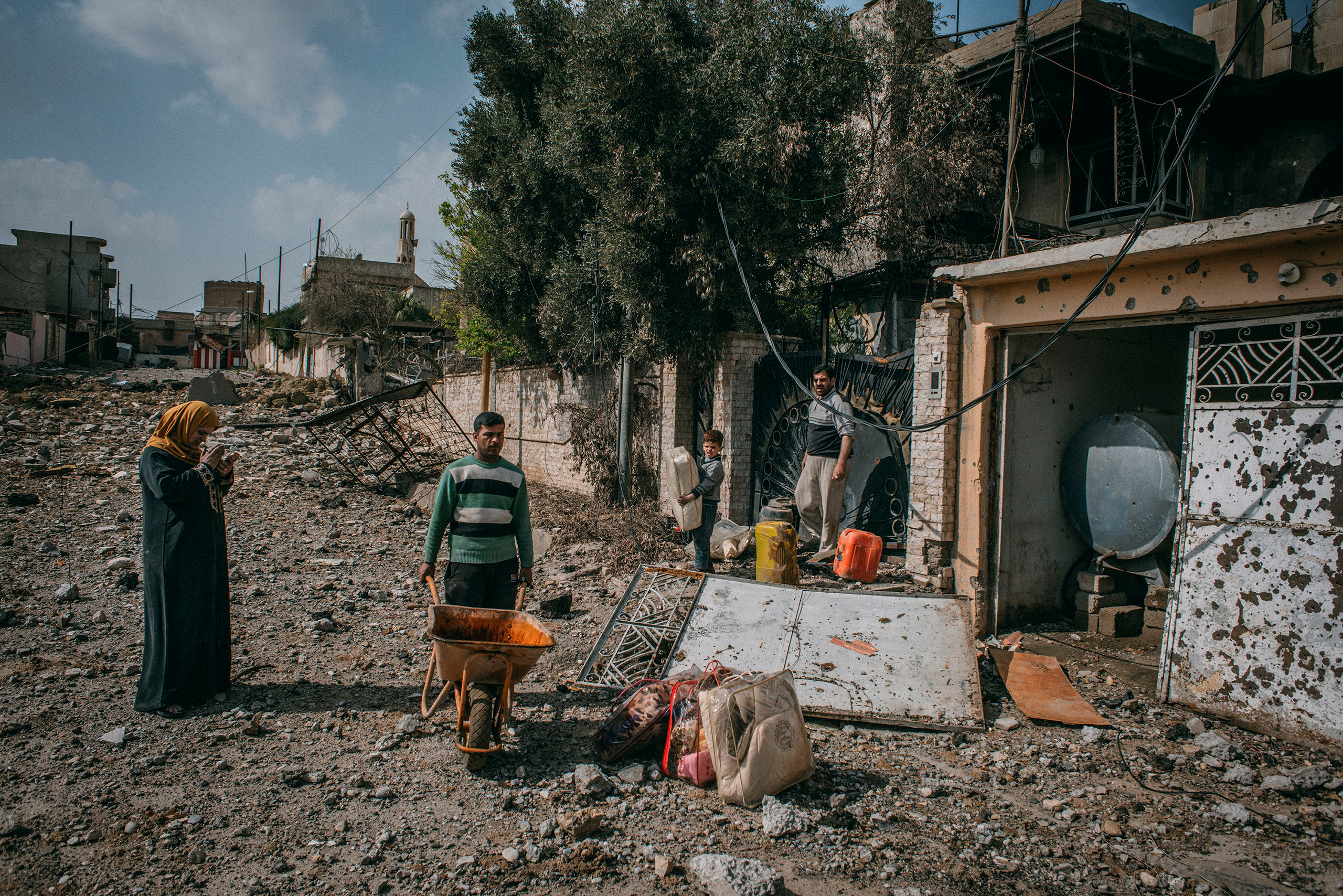 The home of Median Hikmat al-Galou was destroyed during fighting between Iraqi forces and ISIS in southwest Mosul in February 2017. (Emanuele Satolli for TIME)