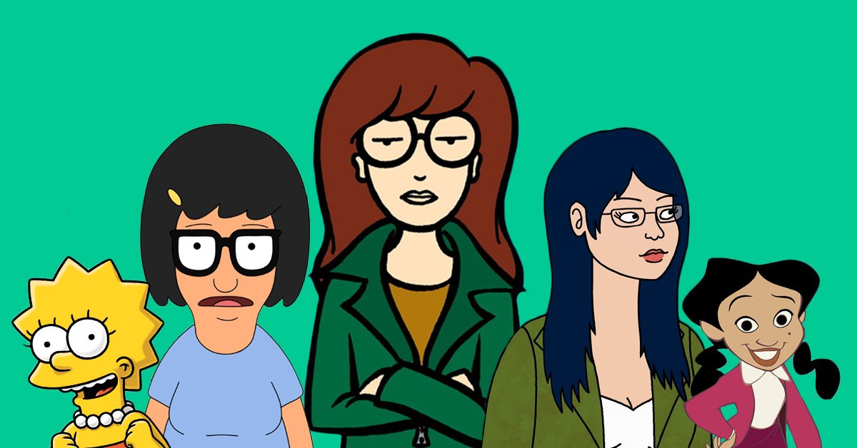 Girl Cartoon Characters With Black Hair And Glasses
