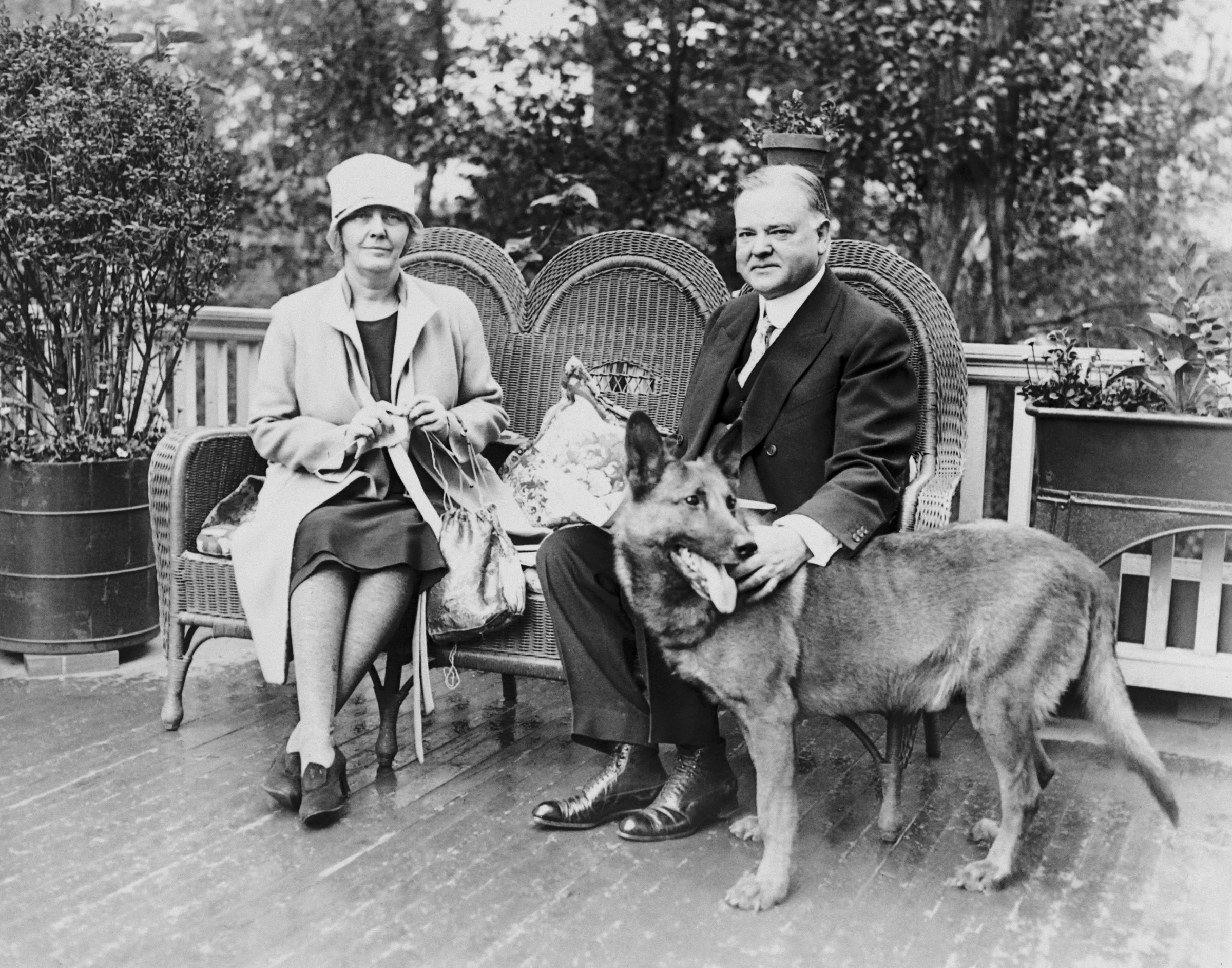 Herbert Hoover and wife Lou Henry in their estate