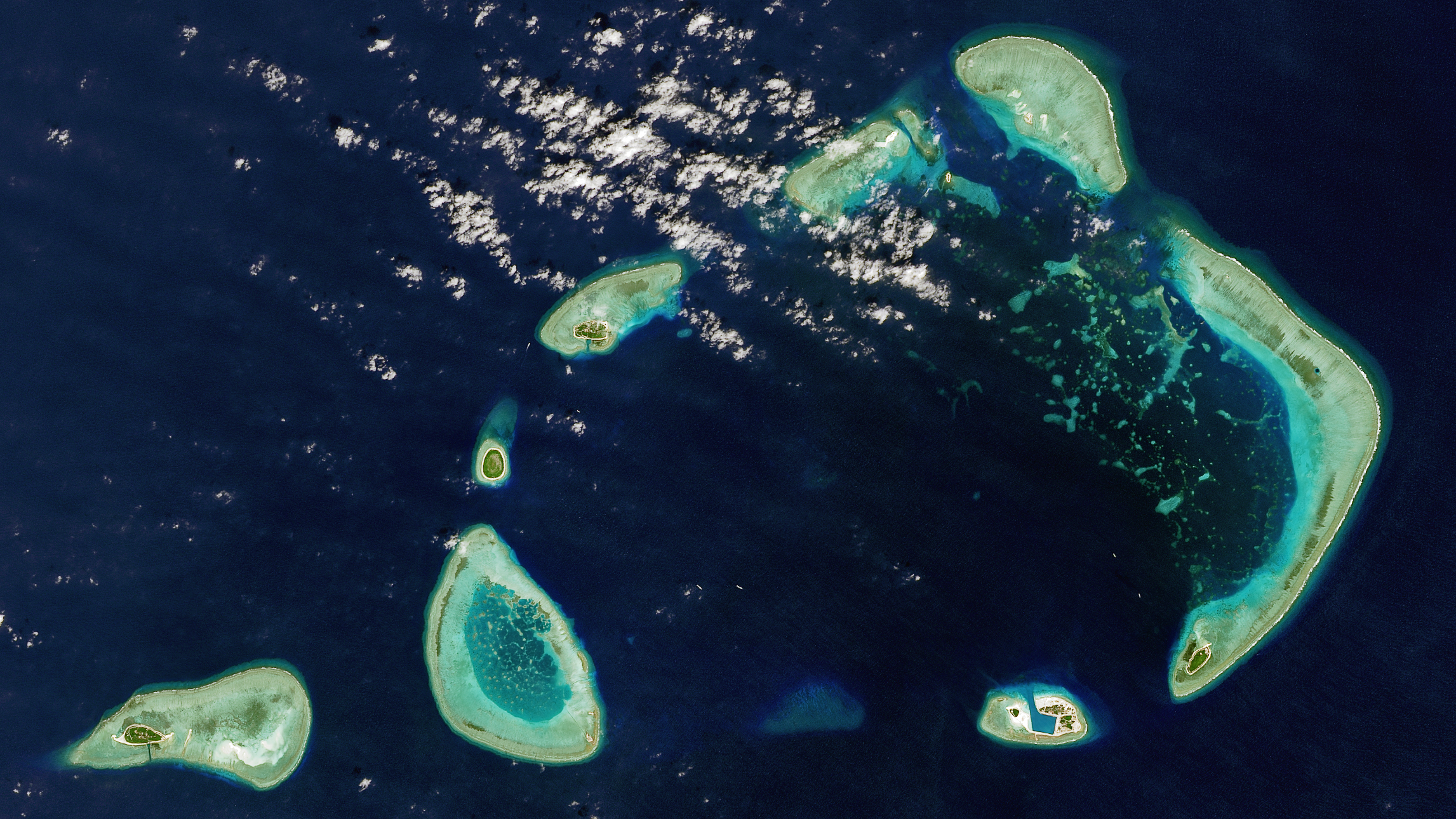 A satellite View of the Crescent Group of Islands