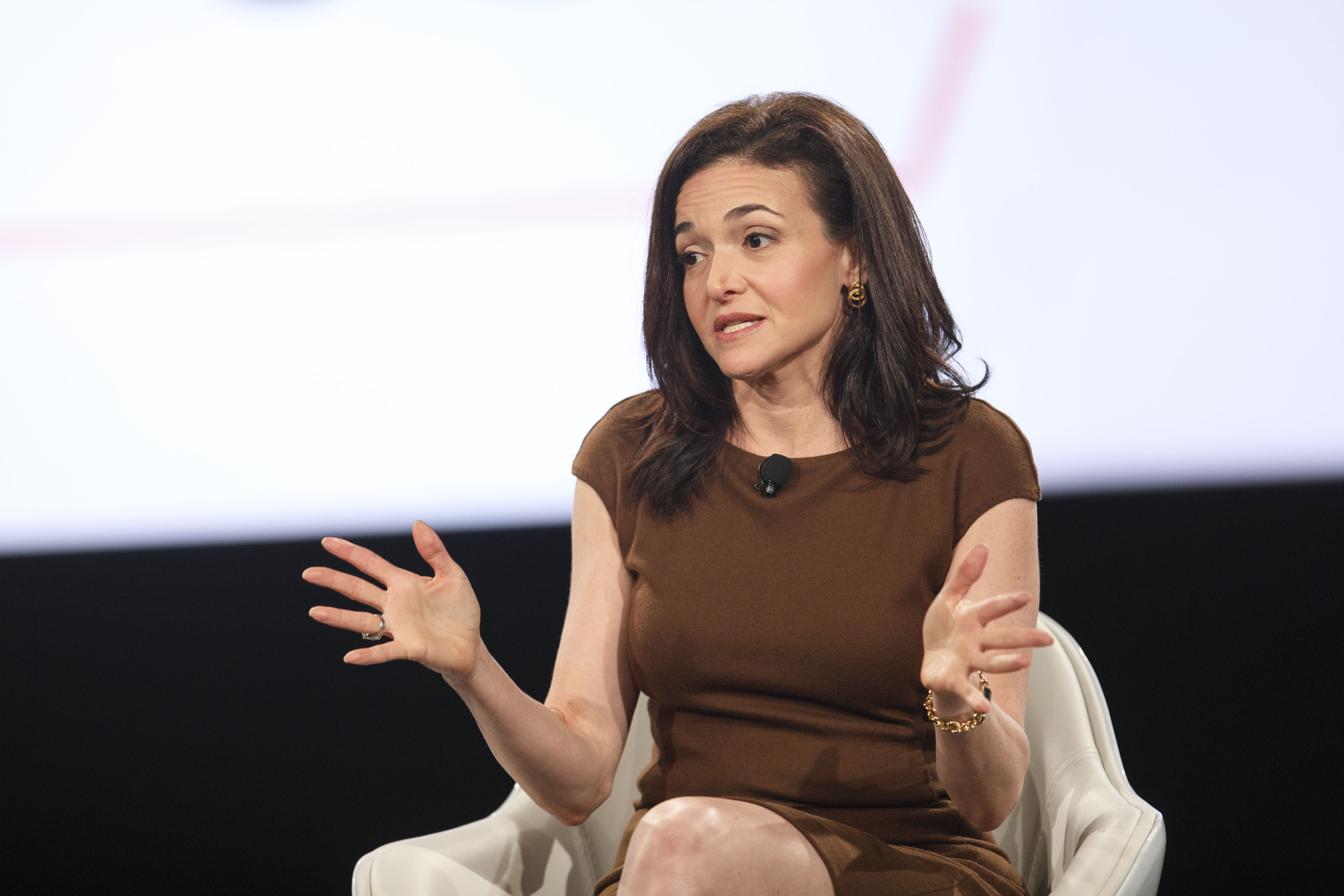 Sheryl Sandberg, billionaire and chief operating officer of Facebook Inc., participates in a panel discussion during the 2017 MAKERS Conference in Rancho Palos Verdes, California, U.S., on Tuesday, Feb. 7, 2017. (Patrick T. Fallon—Bloomberg — Getty Images)