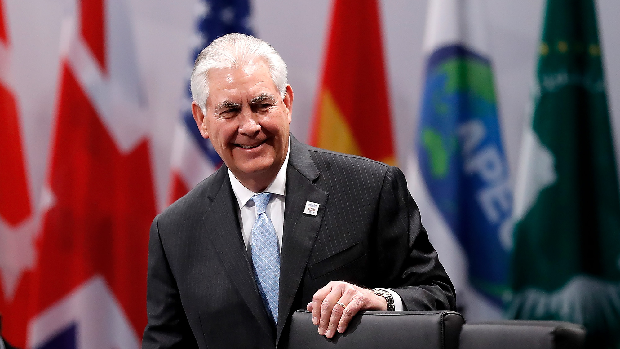U.S. Secretary of State Rex Tillerson attends the opening session at the World Conference Center Bonn (WCCB) on February 16, 2017 in Bonn, Germany. (Photo by Friedemann Vogel/Pool—Getty Images)