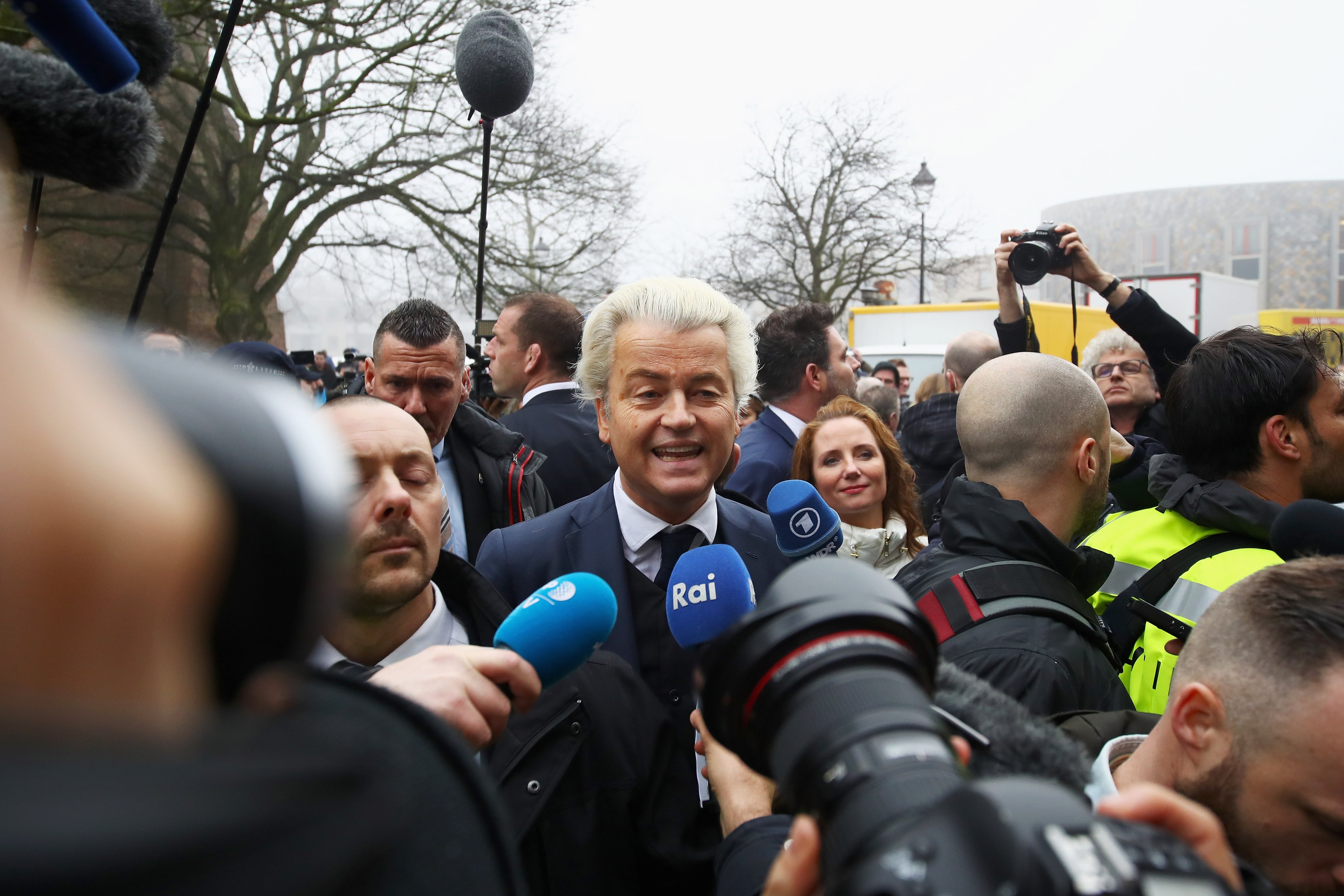 PVV Candidate Geert Wilders Addresses The Crowds At Campaign Rally