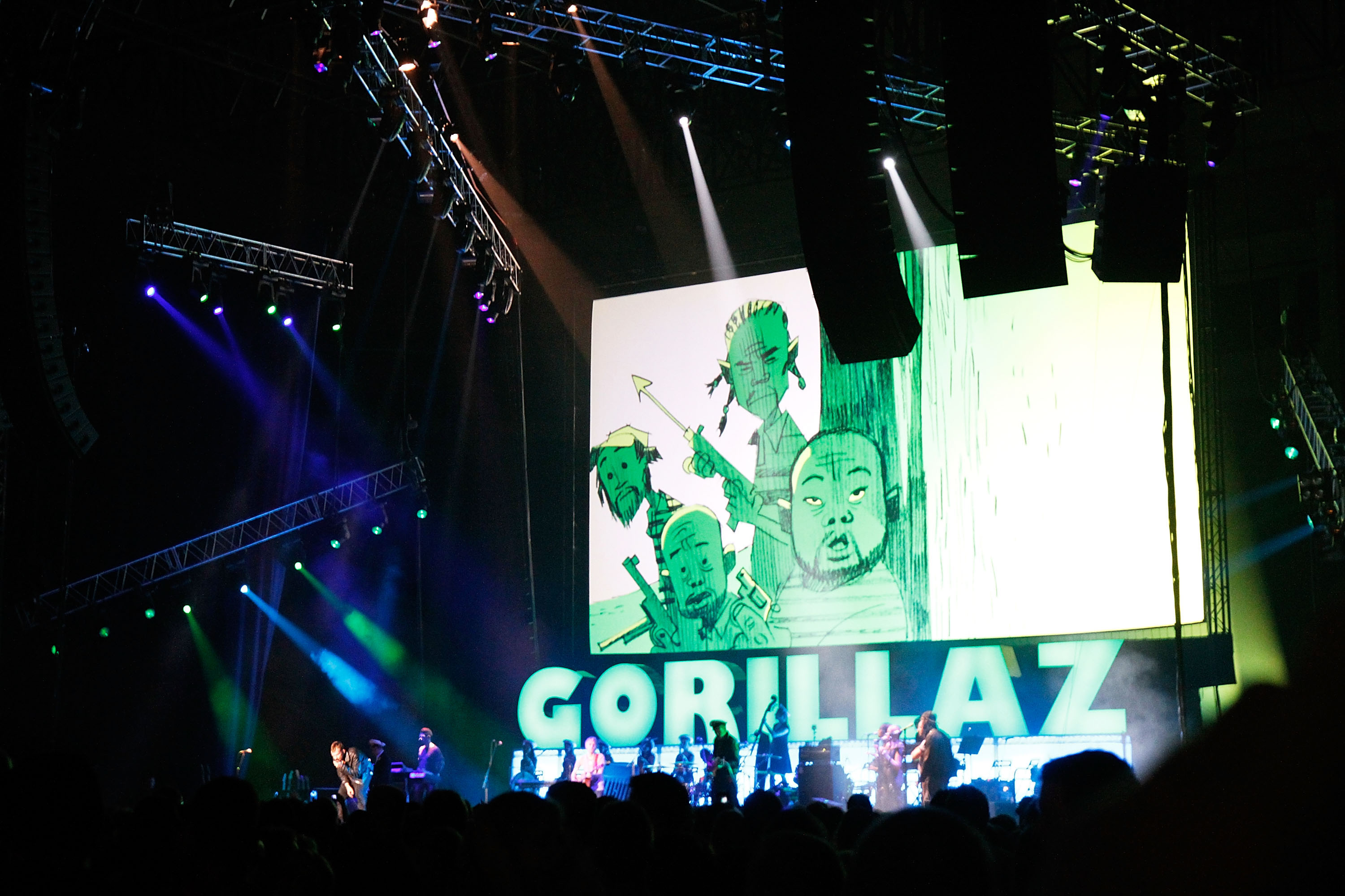 The Gorillaz performs on stage at The Burswood Dome on Dec. 6, 2010 in Perth, Australia. (Matt Jelonek—WireImage/Getty Images)