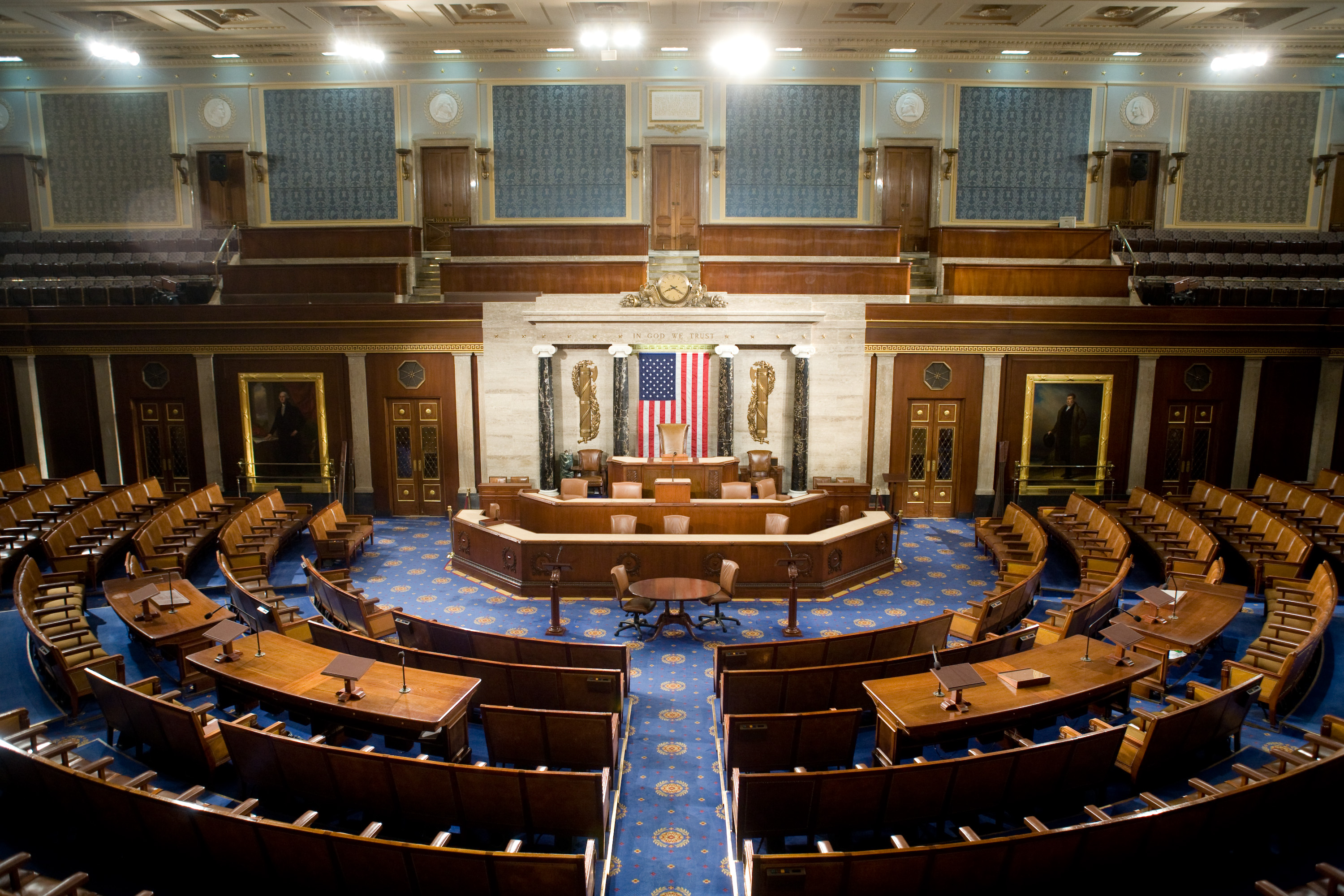 The U.S. House of Representatives chamber is seen December 8, 2008 in Washington, DC. Members of the media were allowed access to film and photograph the room for the first time in six years. (Brendan Hoffman—Getty Images)