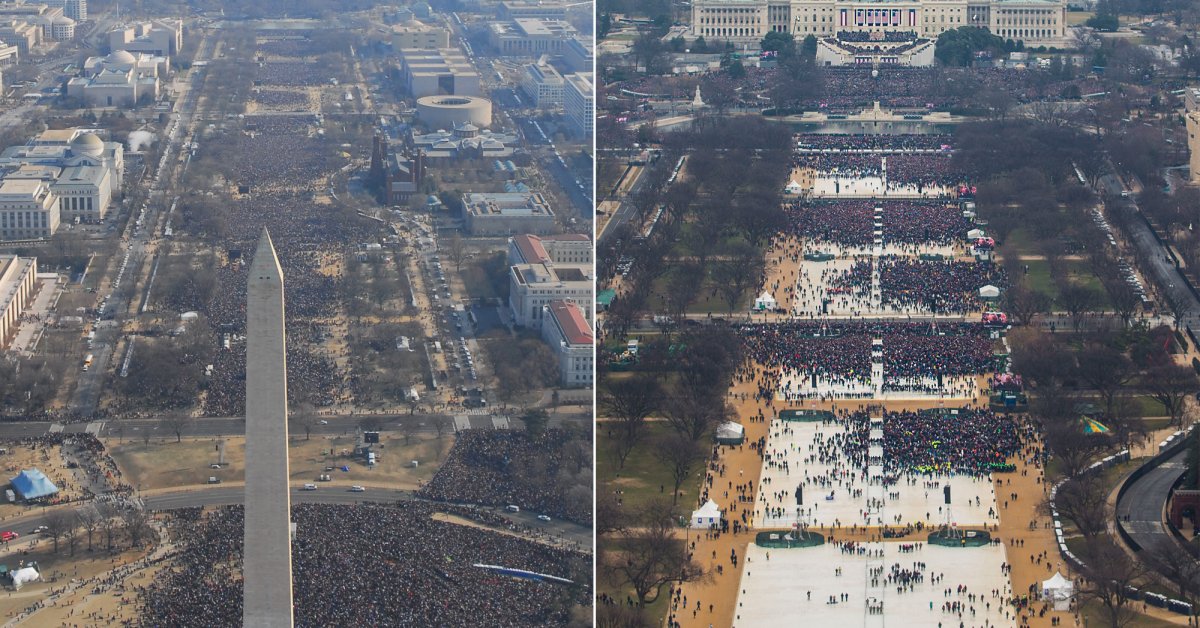 Donald Trump Inauguration Nps Photos Show Smaller Crowds Time