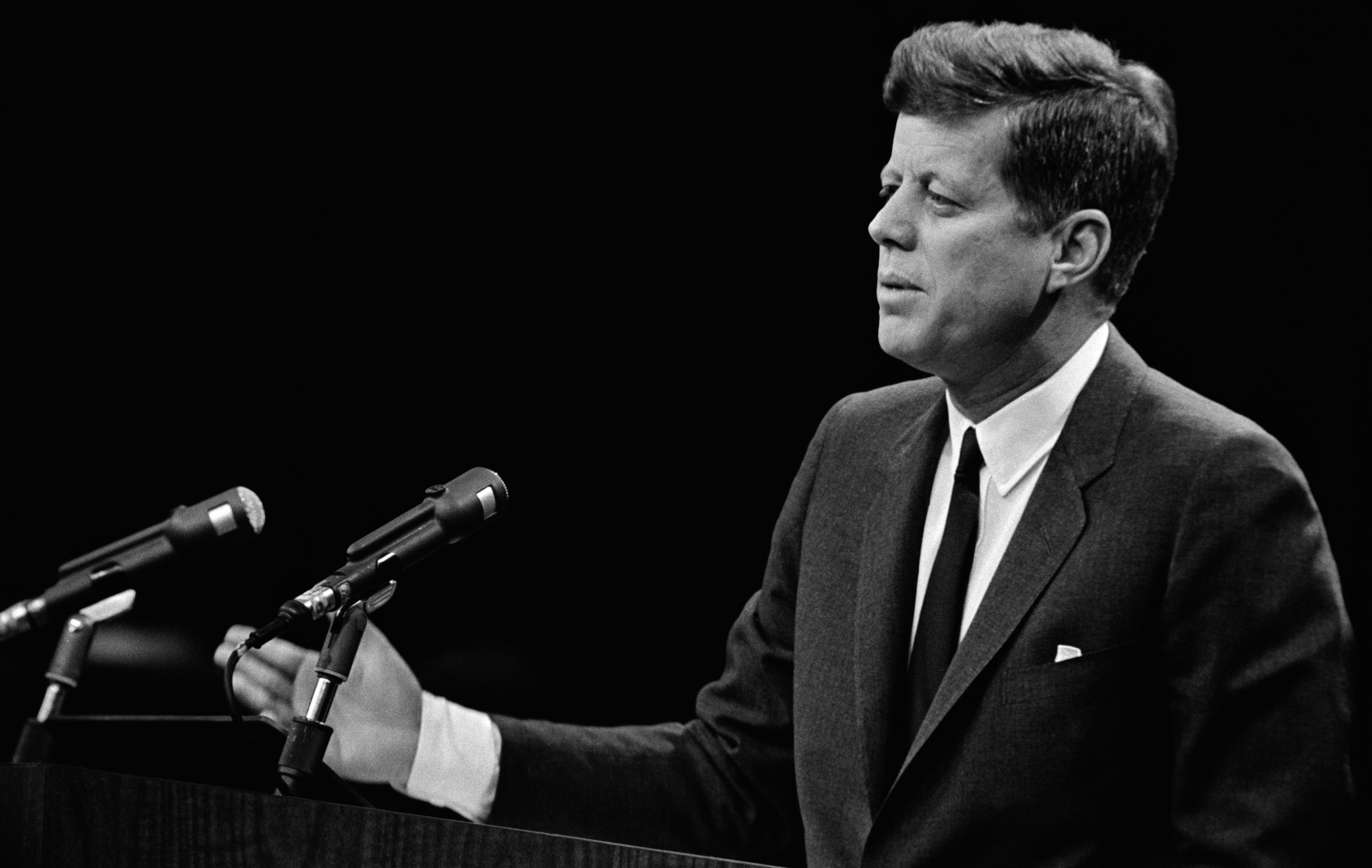 US President John F. Kennedy's speech in 1963 in Washington D.C.