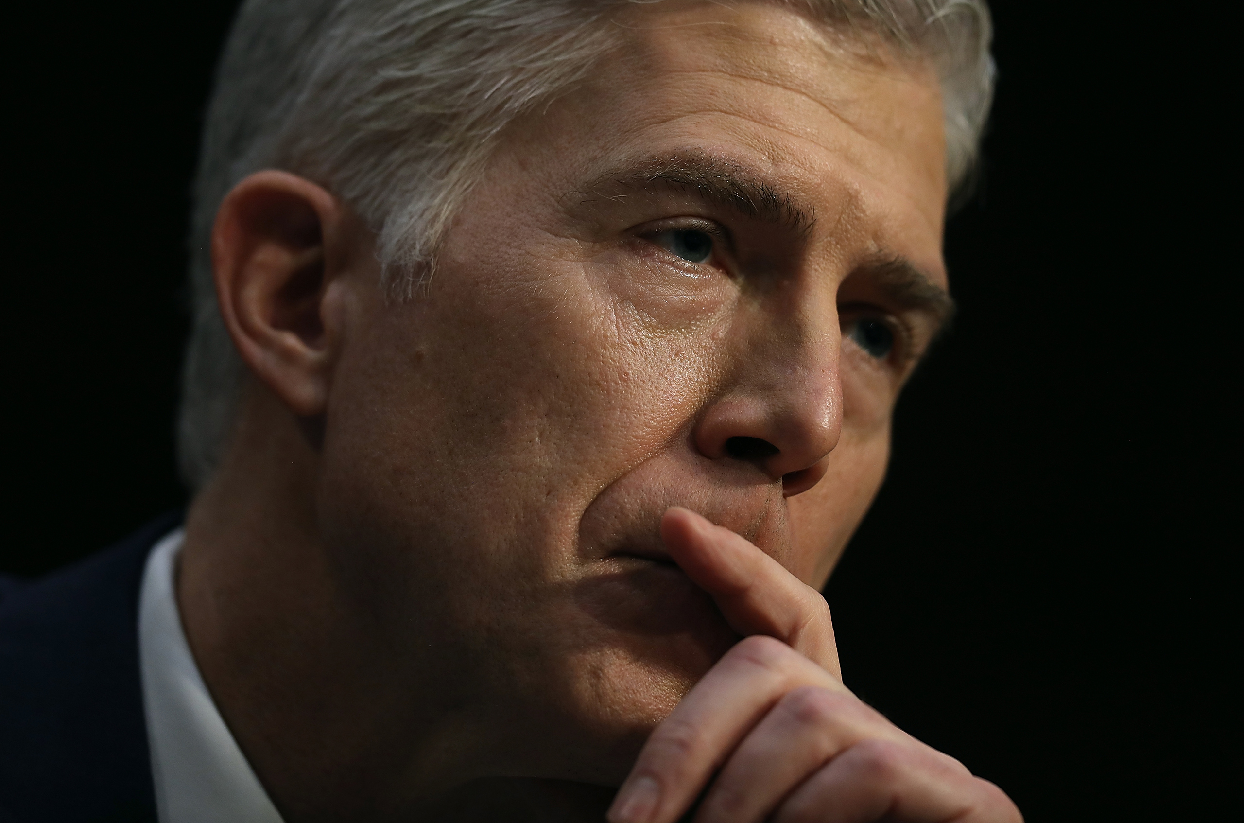 Judge Neil Gorsuch looks on during the first day of his Supreme Court confirmation hearing before the Senate Judiciary Committee in the Hart Senate Office Building on Capitol Hill March 20, 2017 in Washington, DC. (Justin Sullivan—Getty Images)