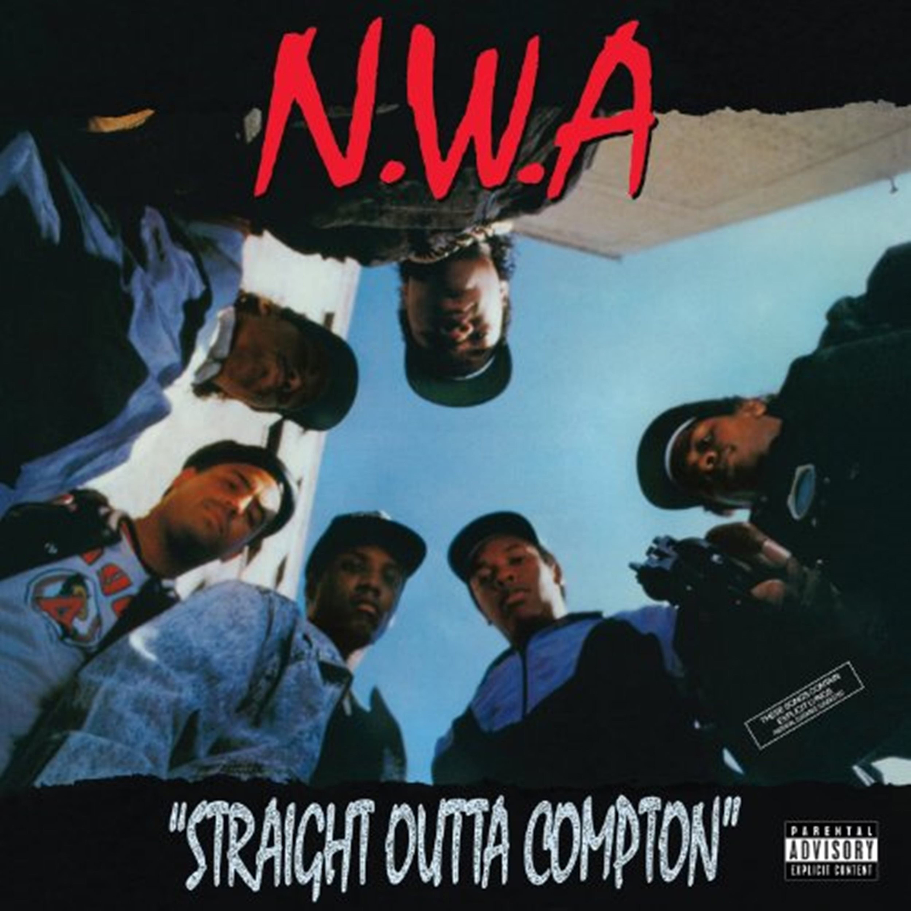 NWA "Straight Outta Compton" album cover. Courtesy Aftermath/Interscope