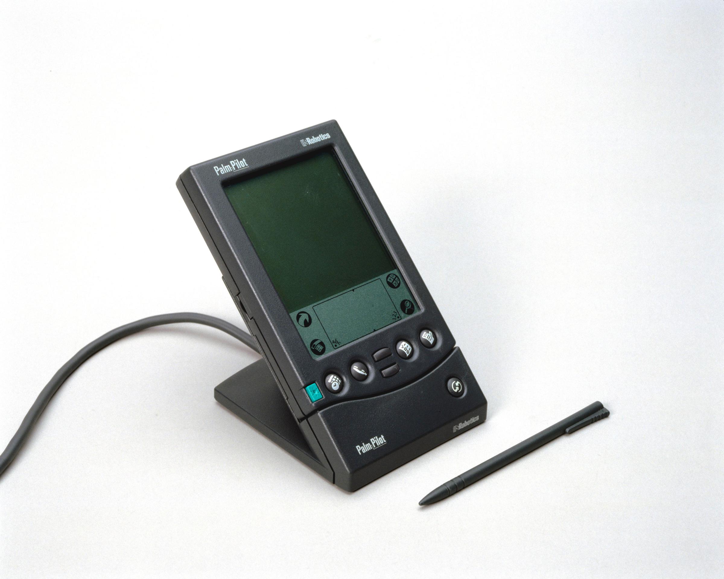 PalmPilot palmtop computer, c 1998.