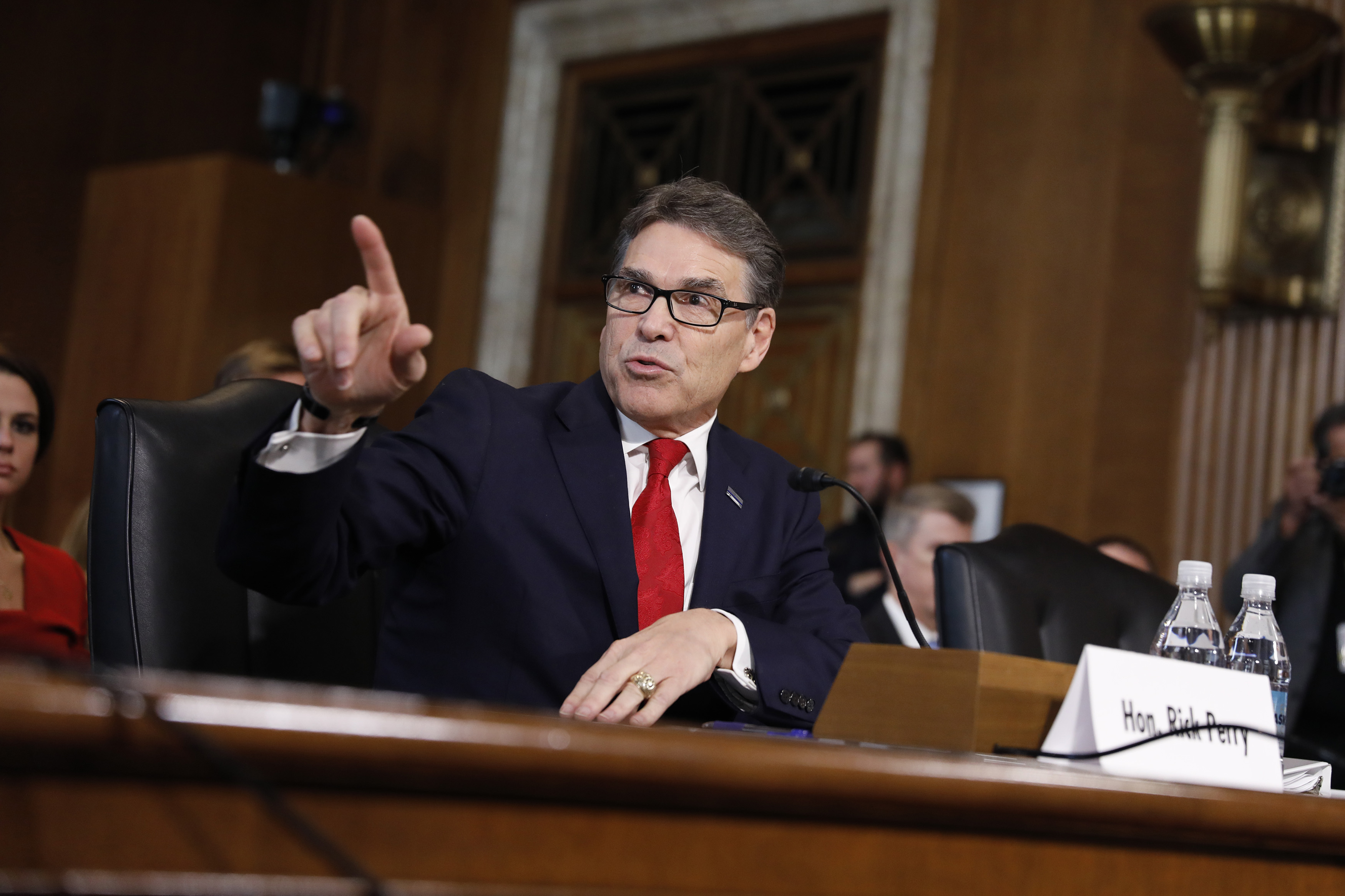 Former Texas Governor Rick Perry testifies during his confirmation hearing before the Senate Committee on Energy and Natural Resources on Capitol Hill January 19, 2017 in Washington, DC. (Aaron P. Bernstein—Getty Images)