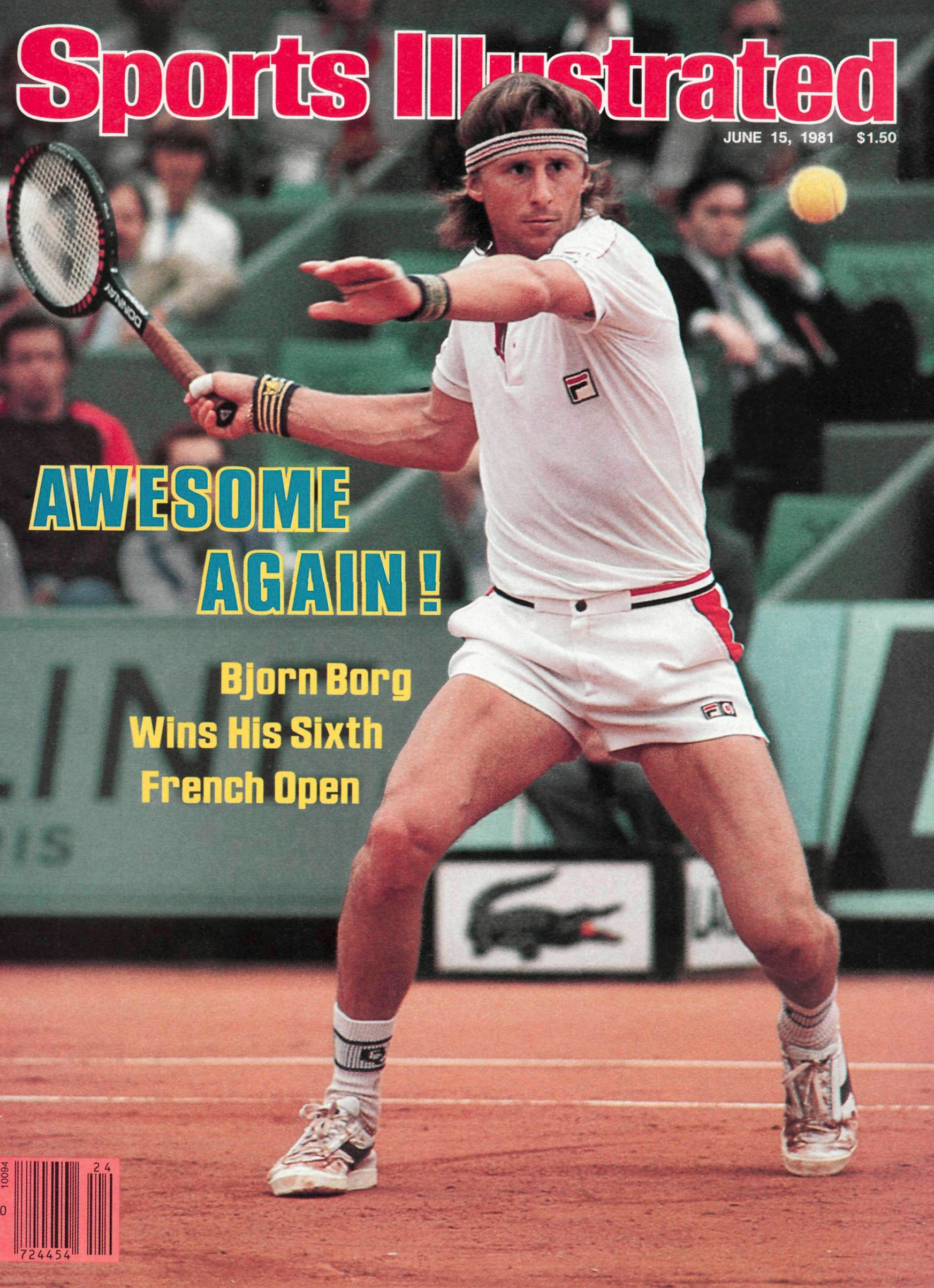 June 15, 1981 Sports Illustrated Cover. Sweden Bjorn Borg in action during match at Stade Roland Garros. Paris, France. Photo by Russ Adams.