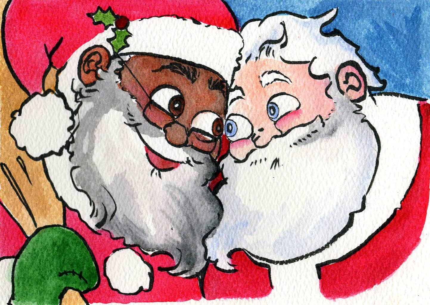 An upcoming book called "Santa's Husband" depicts Santa as a gay man in an interracial relationship. (AP Quach)