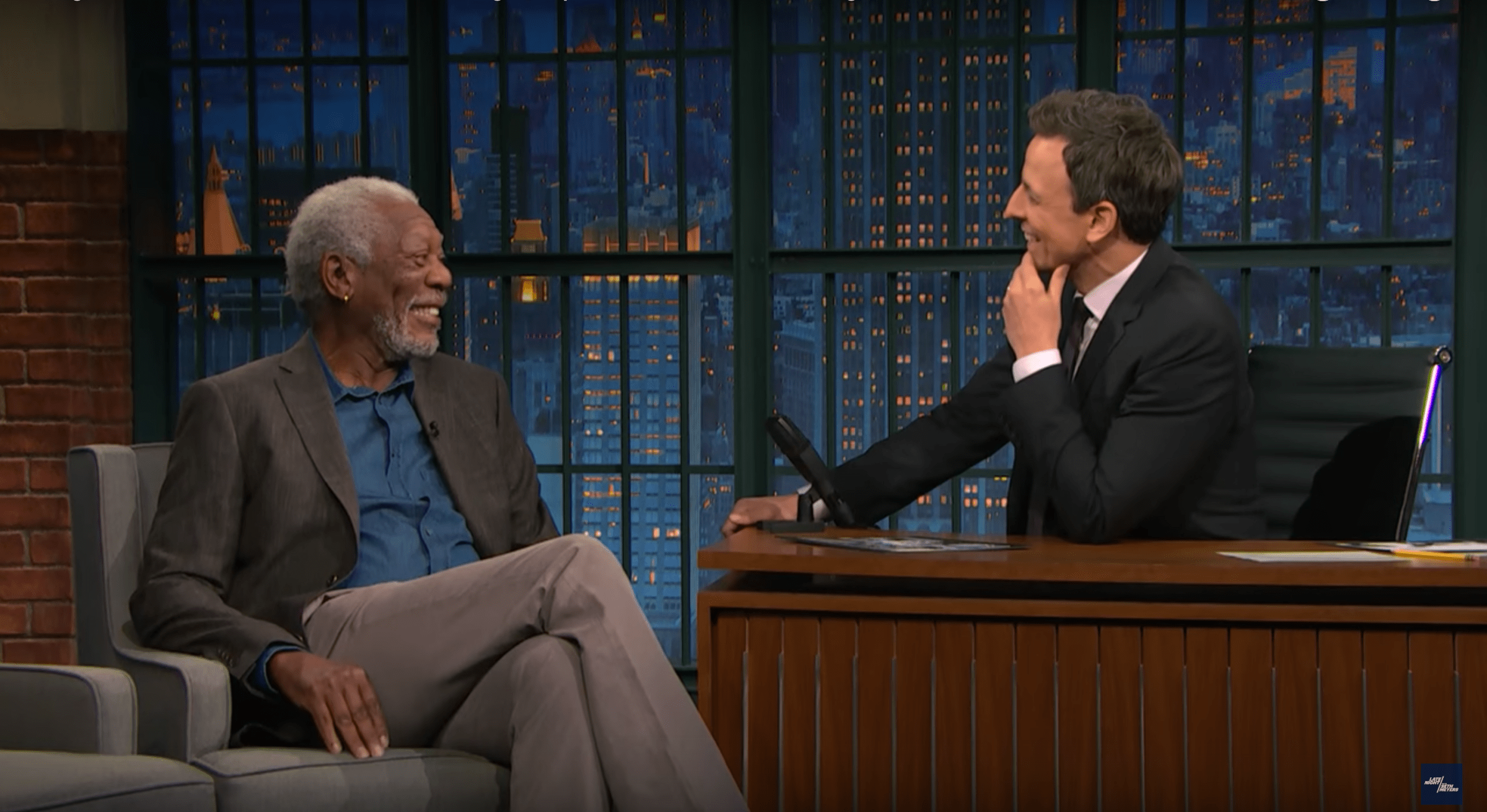Morgan Freeman on Late Night with Seth Meyers
