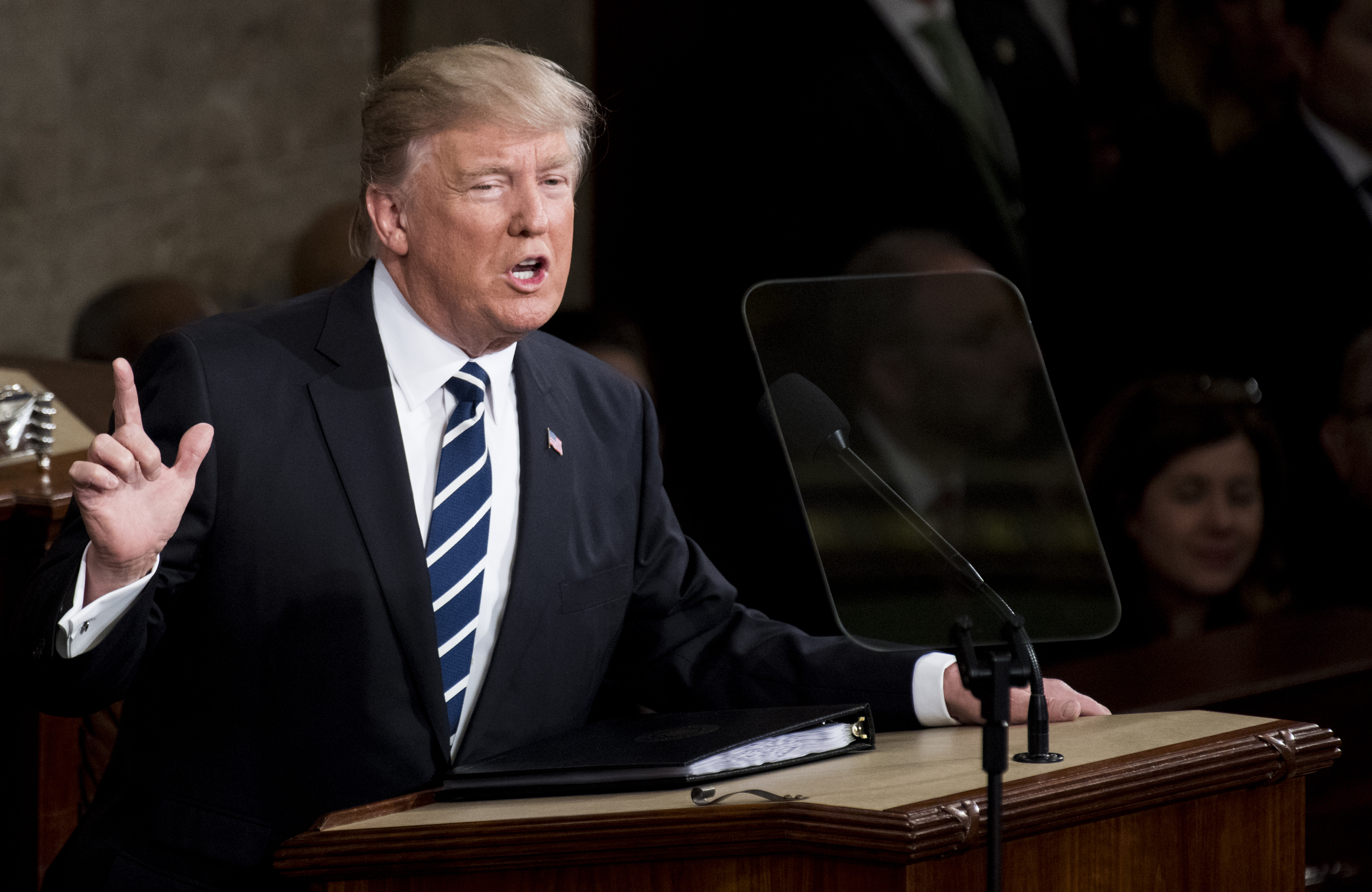 UNITED STATES - FEBRUARY 28: President Donald Trump delivers his address to a joint session of Congress on Tuesday, Feb. 28, 2017. (Bill Clark—CQ Roll Call/Getty Images)