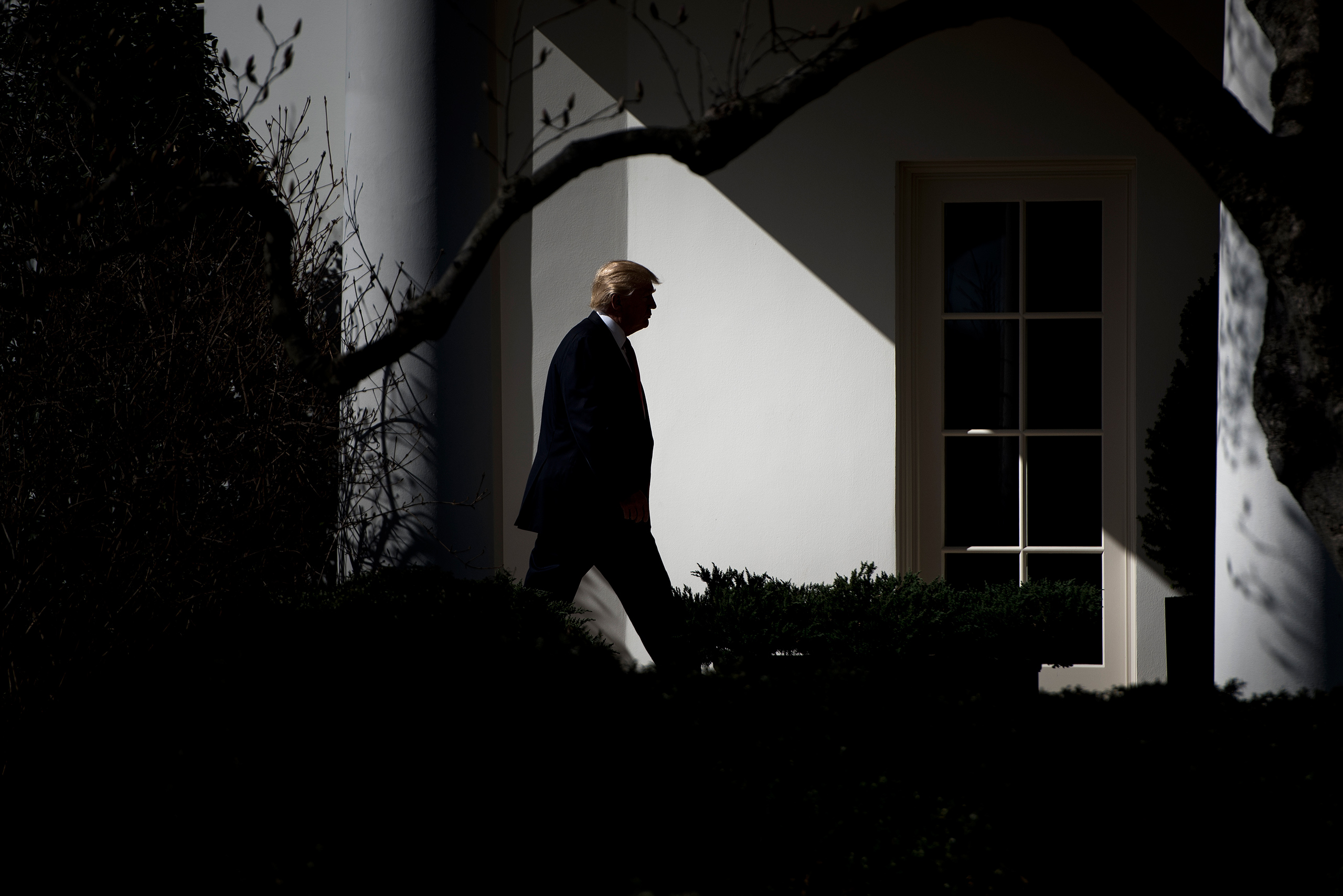 US President Donald Trump walks from Marine One to the White House February 24, 2017 in Washington, DC. (Brendan Smialowski—AFP/Getty Images)