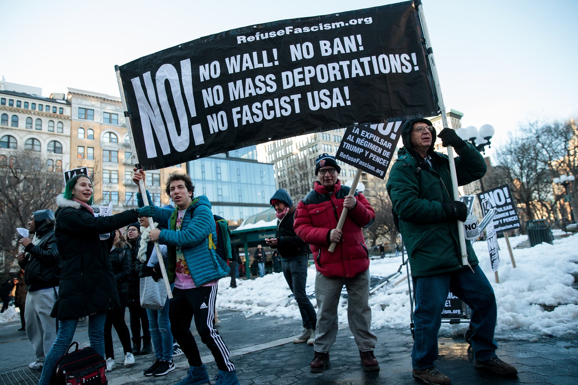 Protesters Demonstrate Against President Trump's Travel Ban