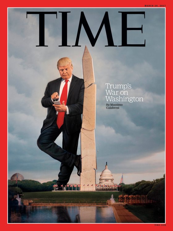 Donald Trump War on Washington Time Magazine cover