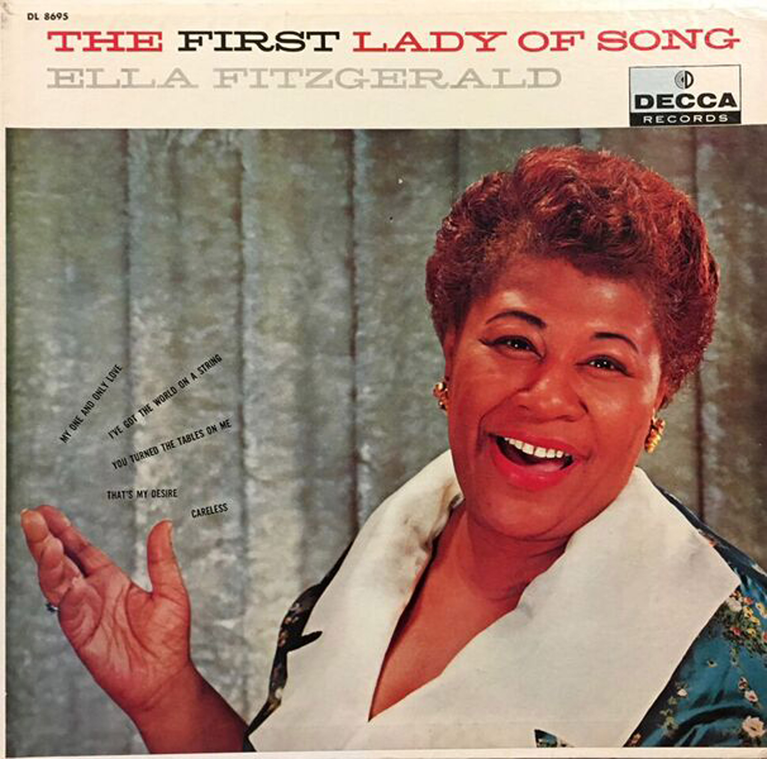 LP cover First Lady of Song, c. 1955: Contains a selection of Fitzgerald’s recordings for Decca Records from 1947-55.