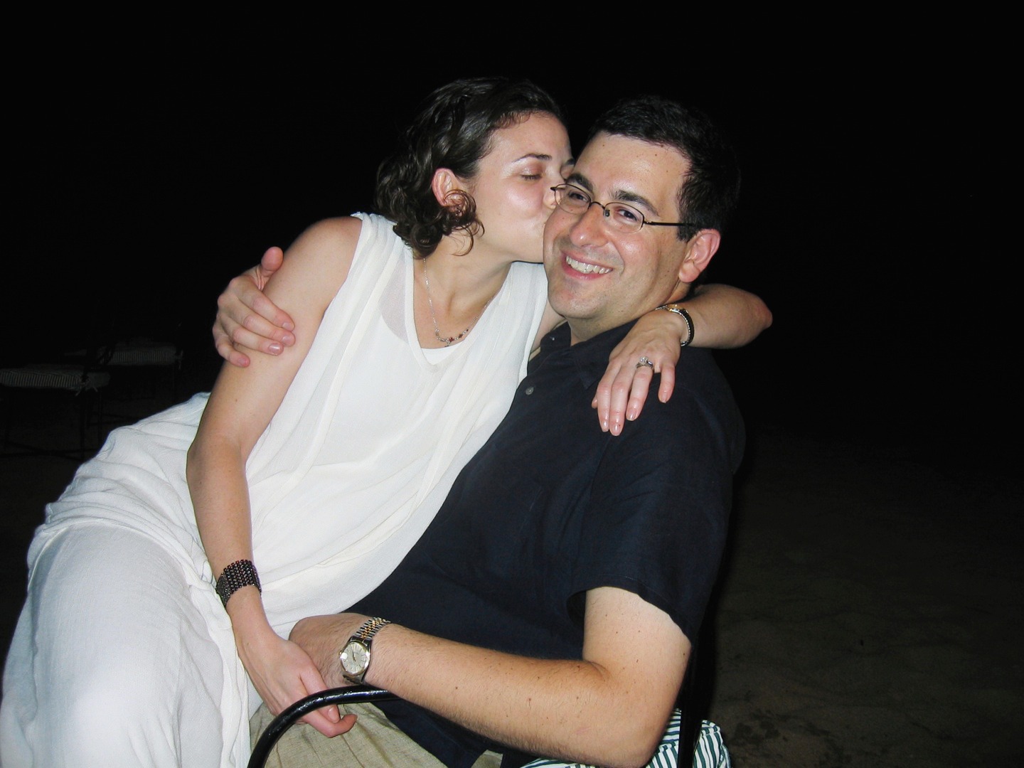Sandberg and her husband Goldberg at his brother Rob's rehearsal dinner in Mexico in 2003 (Courtesy of Sheryl Sandberg)