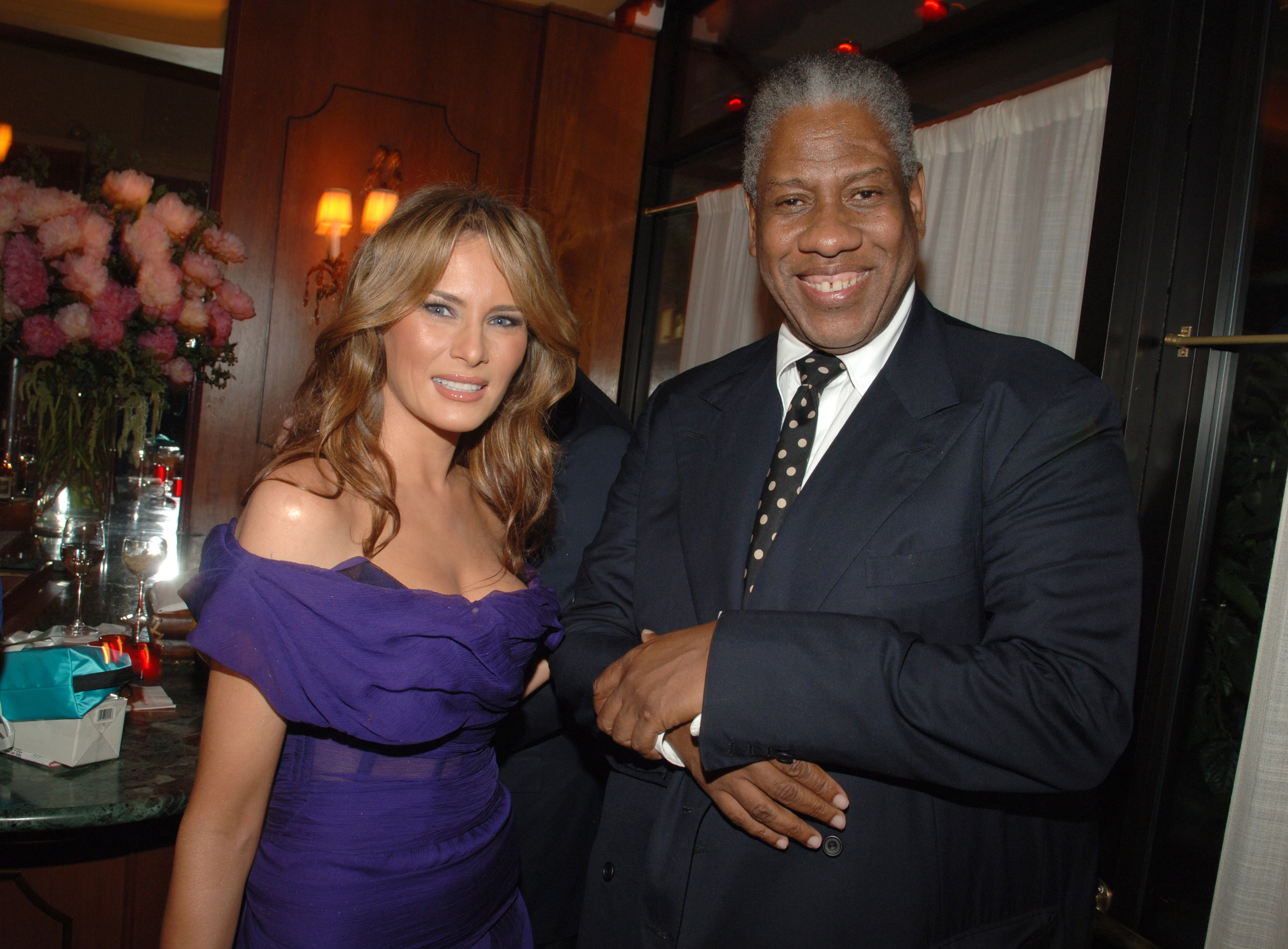 Melania Trump and Andre Leon Talley during MAC Cosmetics Hosts Launch Party for Andre Leon Talley's New Book, "A.L.T. 365" at La Grenouille in New York City, New York, United States. (Photo by Stephen Lovekin/WireImage) (Stephen Lovekin—WireImage)