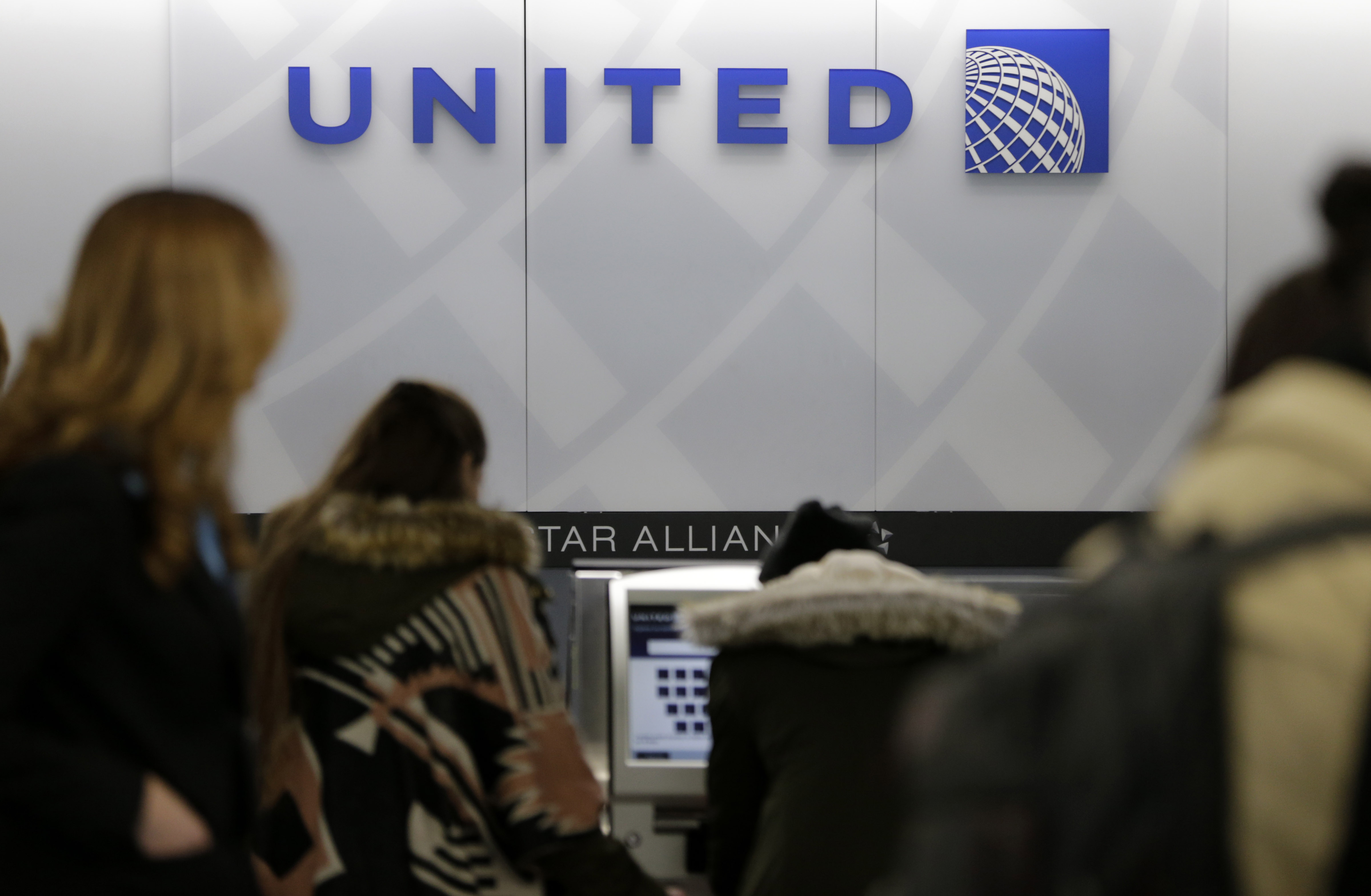 A United Airlines counter is seen at LaGuardia Airport in New York on March 15, 2017. (Seth Wenig&mdash;AP)
