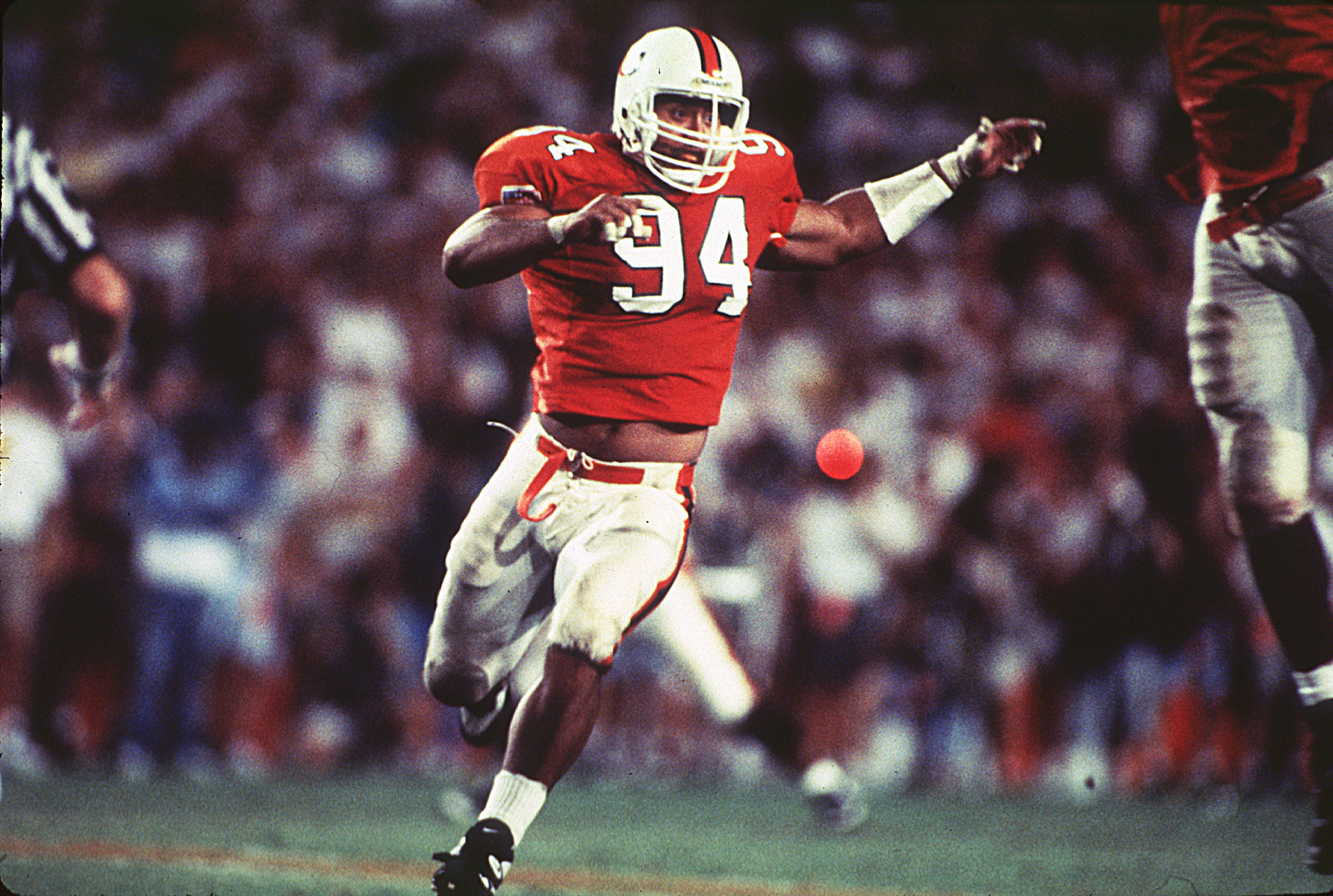 Dwayne Johnson, with the University of Miami Hurricanes in 1992. The college football star won a national championship with the team in 1991.