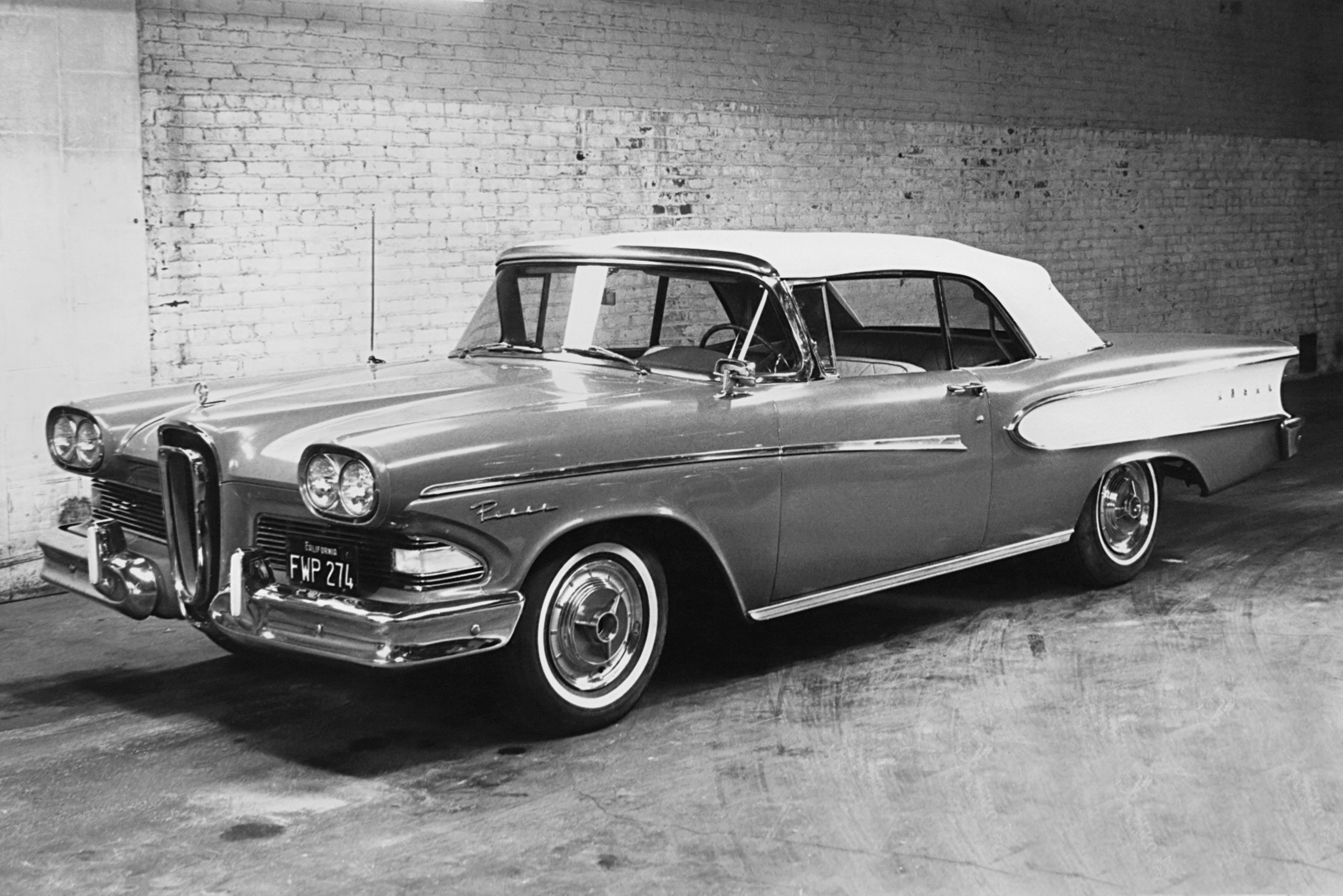 A 1958 Edsel convertible made by Ford, 1958. (Photo by Underwood Archives/Getty Images)