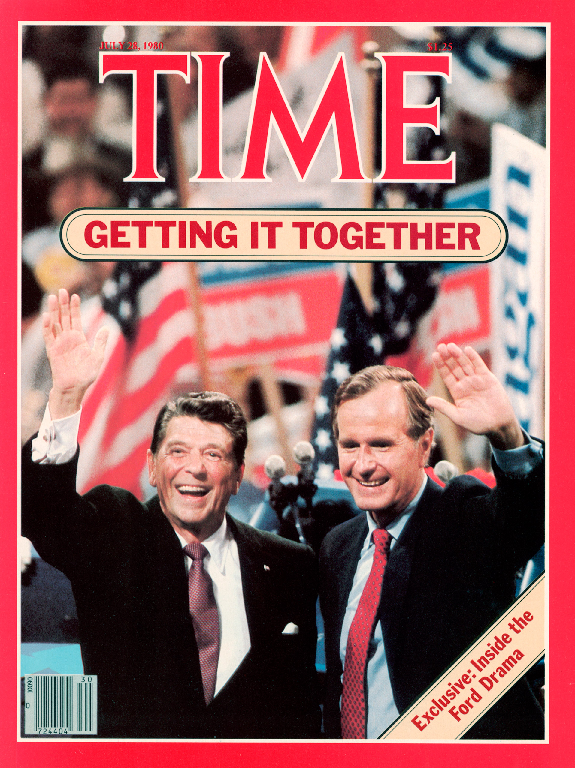 Ronald Reagan &amp; George H.W. Bush on the Jul. 28, 1980, cover of TIME. Cover photo by Neil Leifer.