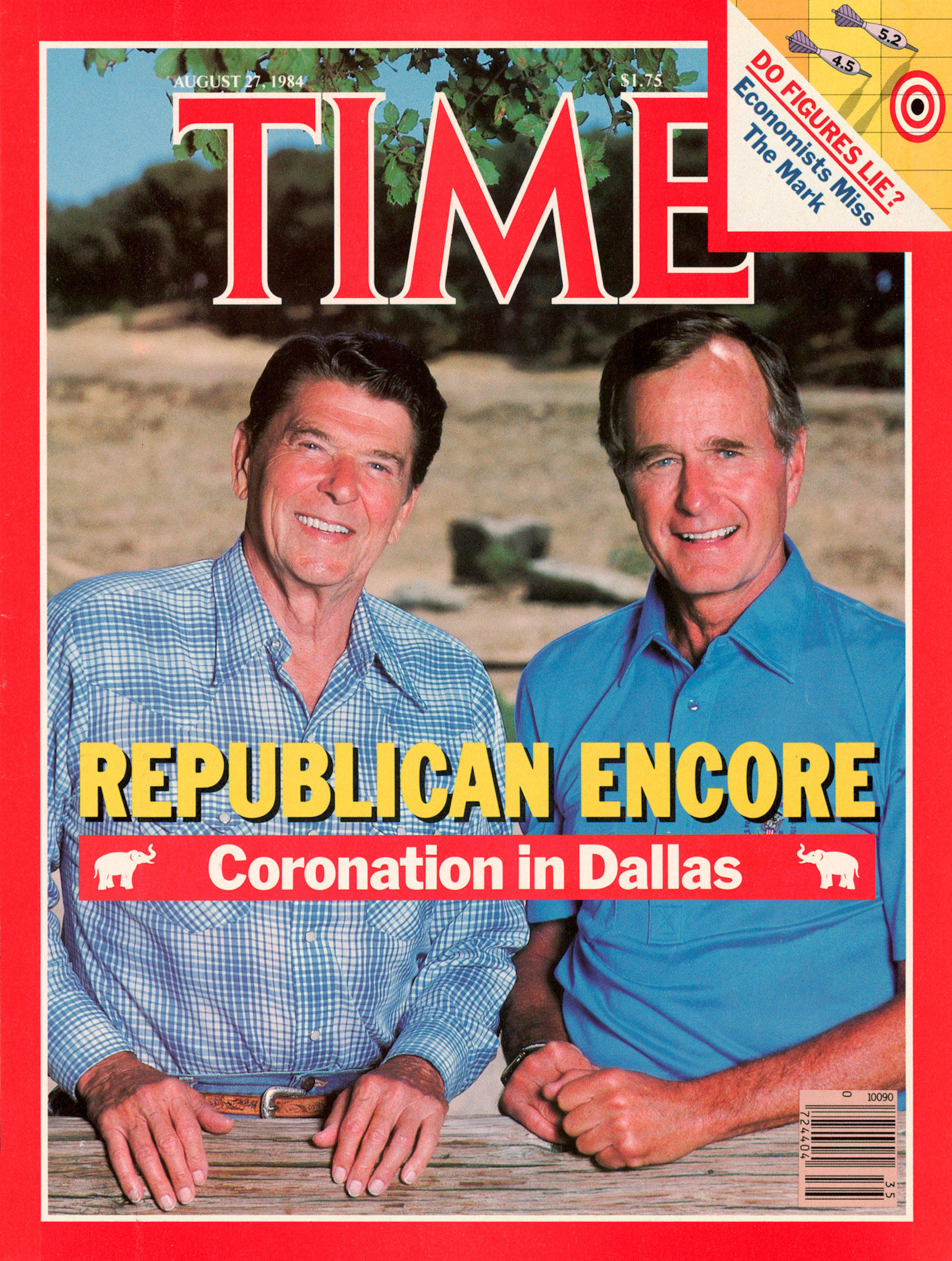 Ronald Reagan &amp; George H.W. Bush on the Aug. 27, 1984, cover of TIME. Cover photo by Dirck Halstead.