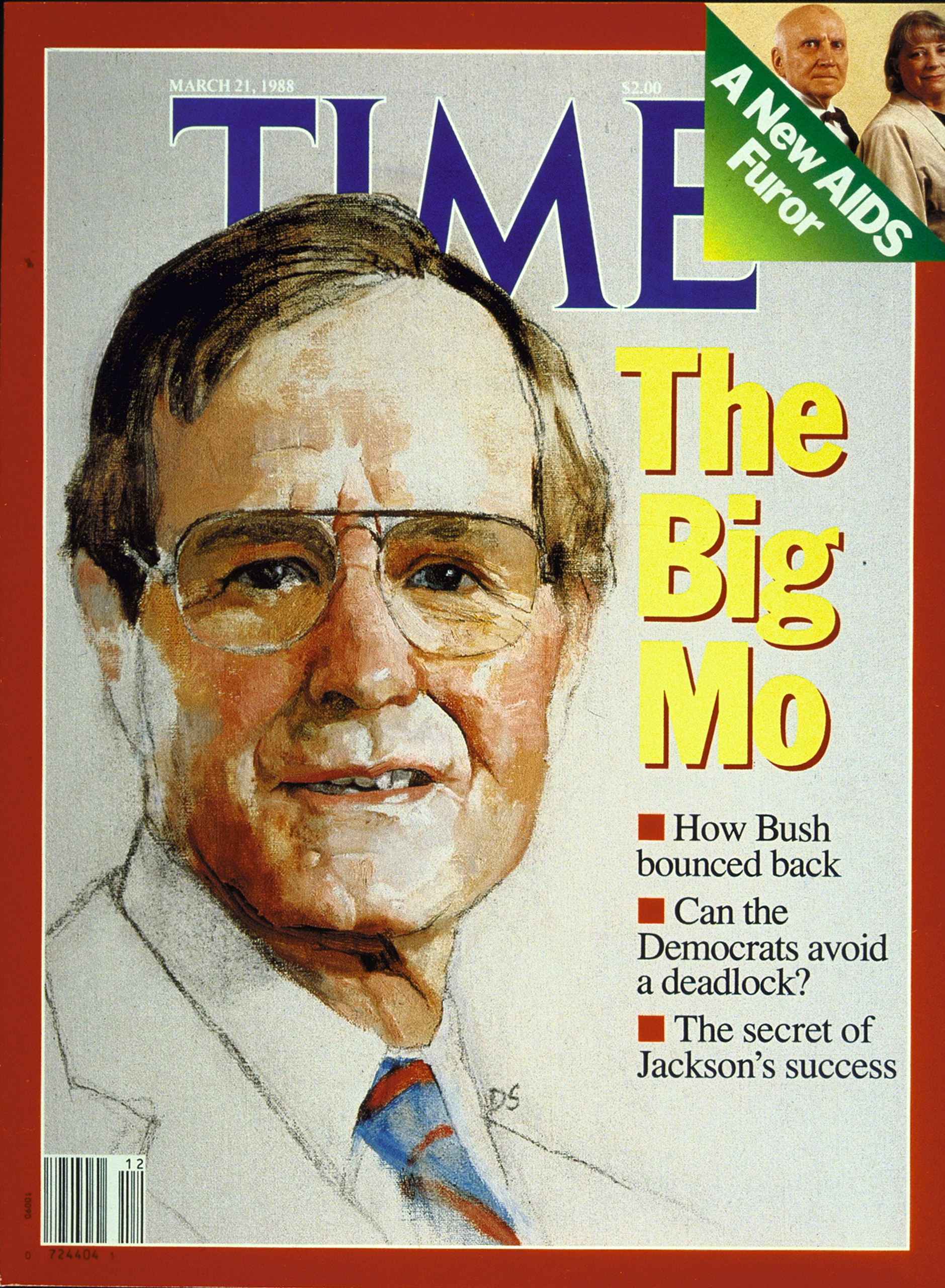 George H.W. Bush on the Mar. 21, 1988, cover of TIME. Illustration by Daniel Schwartz.