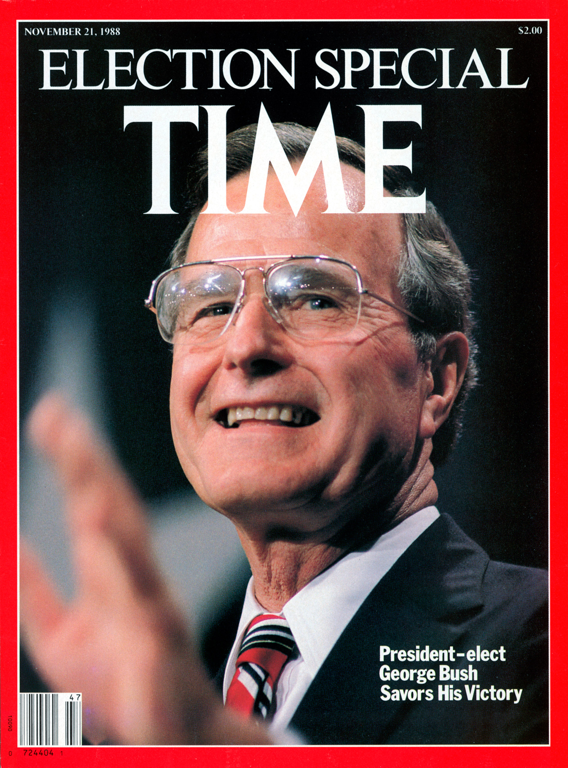 George H.W. Bush on the Nov. 21, 1988, cover of TIME. Cover photo by Cynthia Johnson.