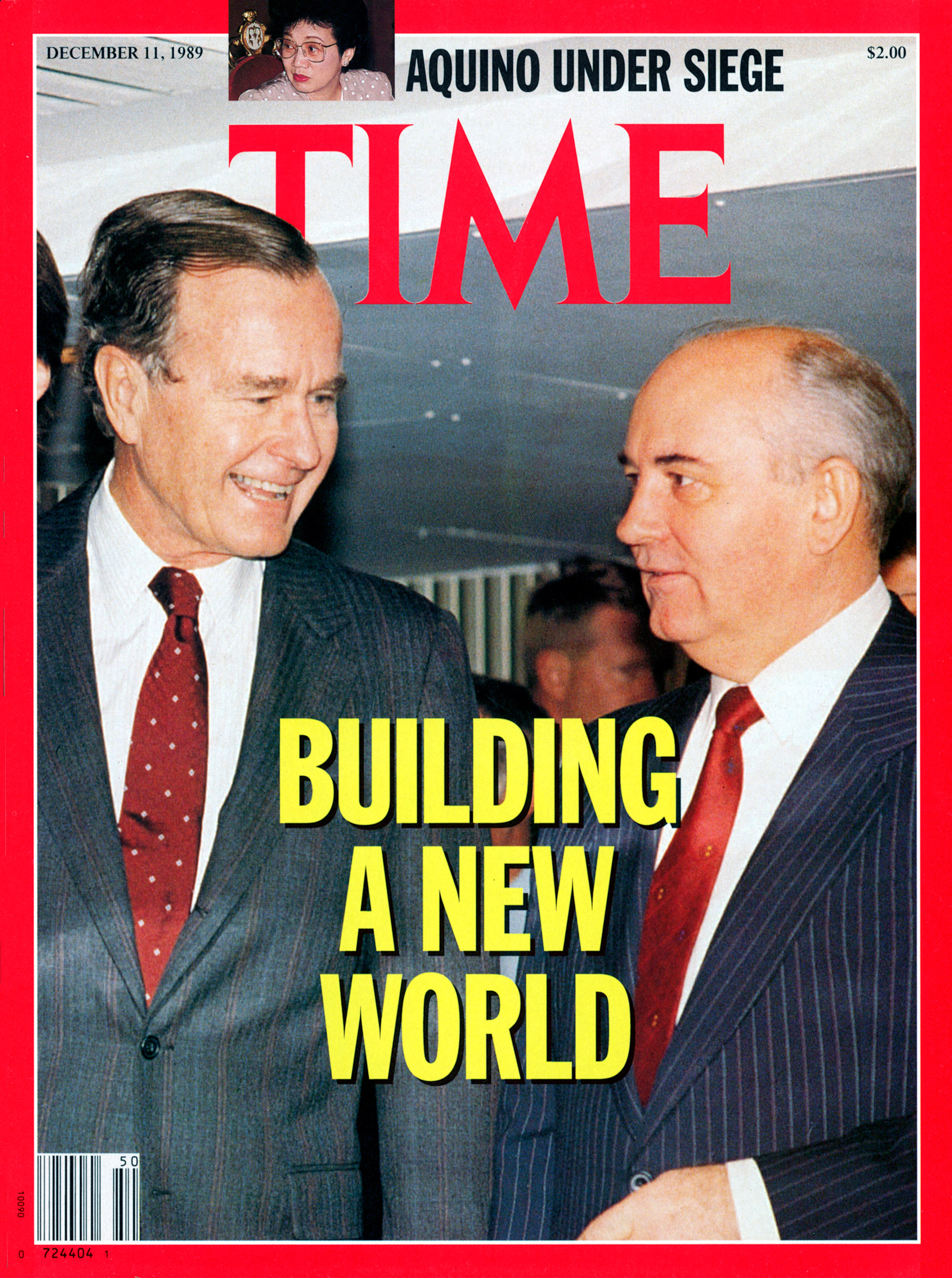George H.W. Bush and Mikhail Gorbachev on the Dec. 11, 1989, cover of TIME. Cover photo by Diana Walker.