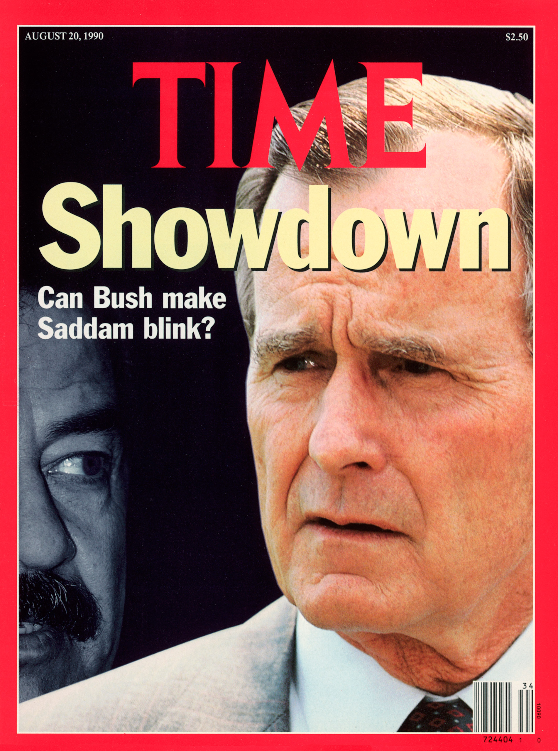 Saddam Hussein and George H.W. Bush on the Aug. 20, 1990, cover of TIME. Cover photo credits: Dirck Halstead (Bush); Thomas Hartwell (Saddam).