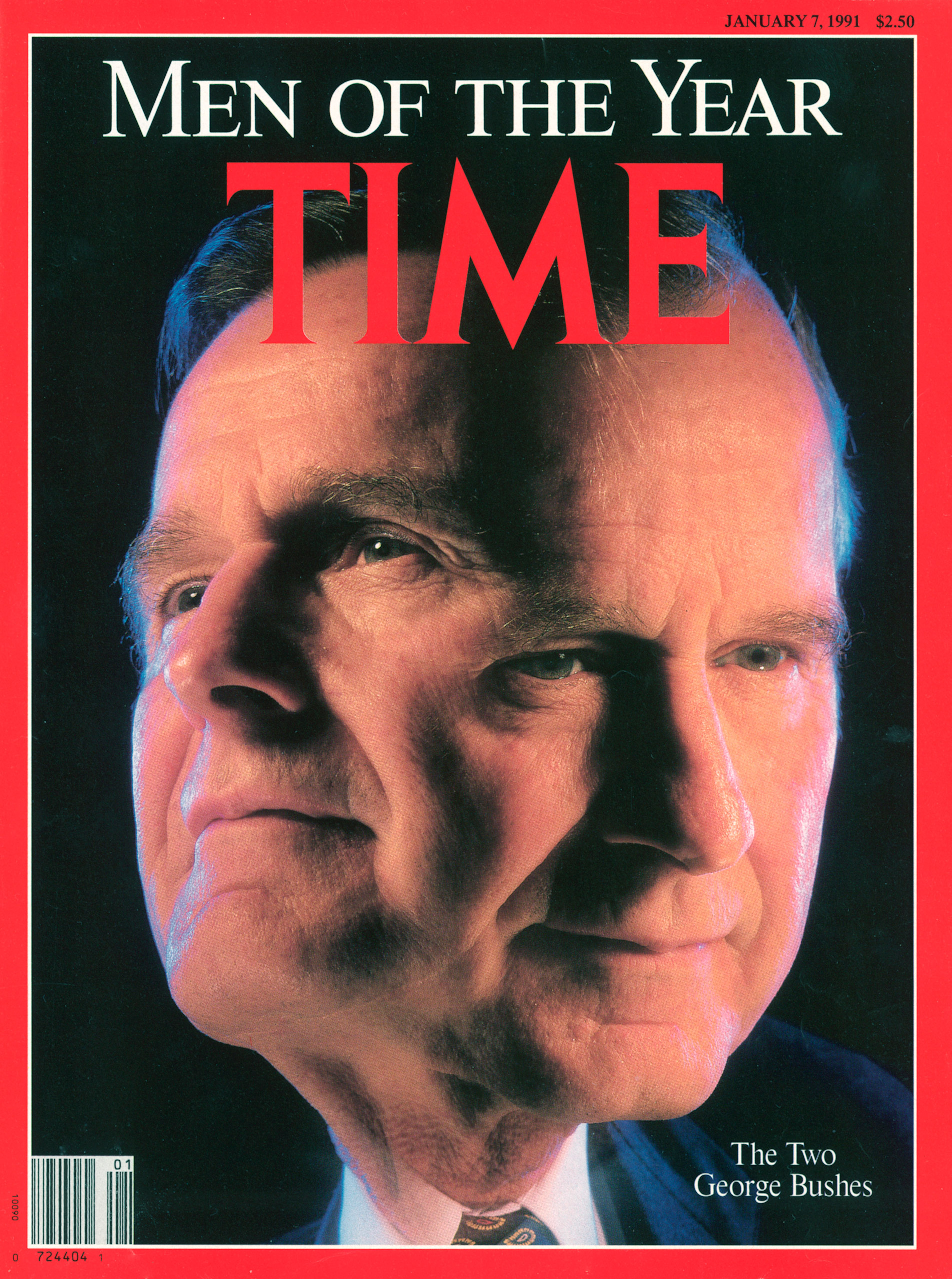 George H.W. Bush, Men of the Year, on the Jan. 7, 1991, cover of TIME. Cover photo by Gregory Heisler.