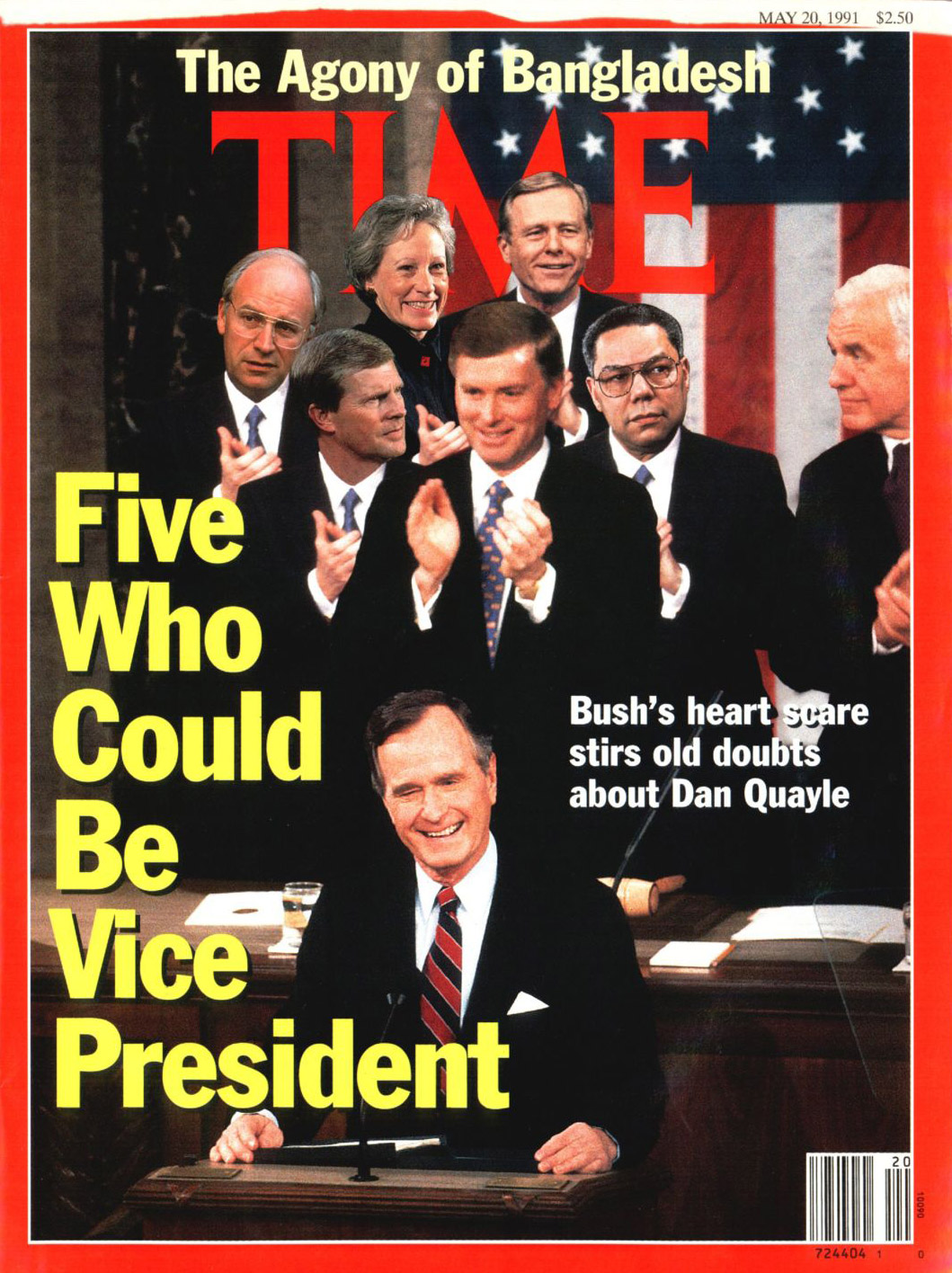 George H.W. Bush, with possible vice-presidential candidates, on the May 20, 1991, cover of TIME. Computer-altered State of the Union photo by Diana Walker.