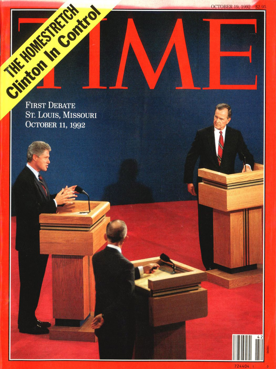 Bill Clinton and George H.W. Bush on the Oct. 19, 1992, cover of TIME. Photo by Cynthia Johnson.