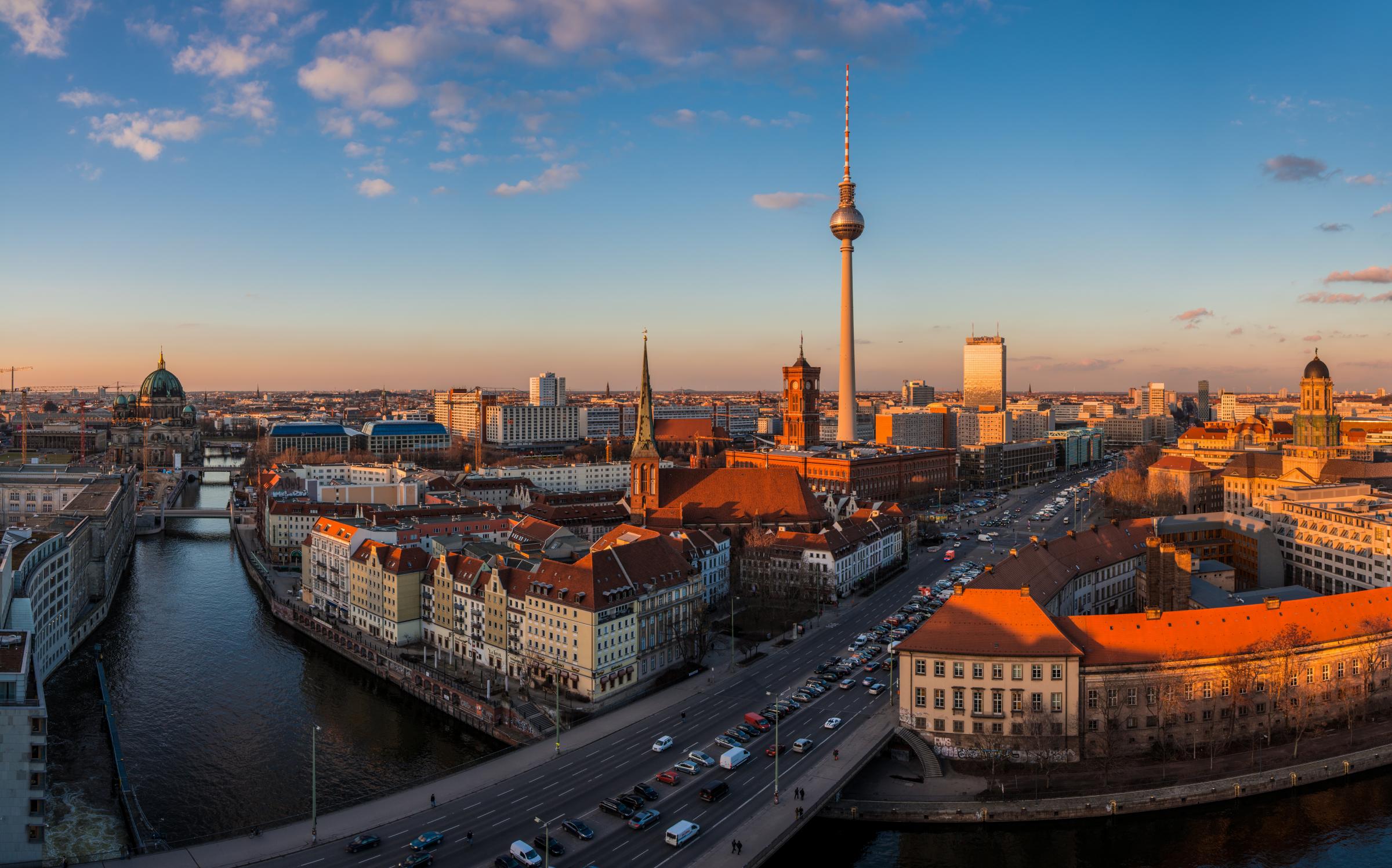 Berlin Skyline during Sunset