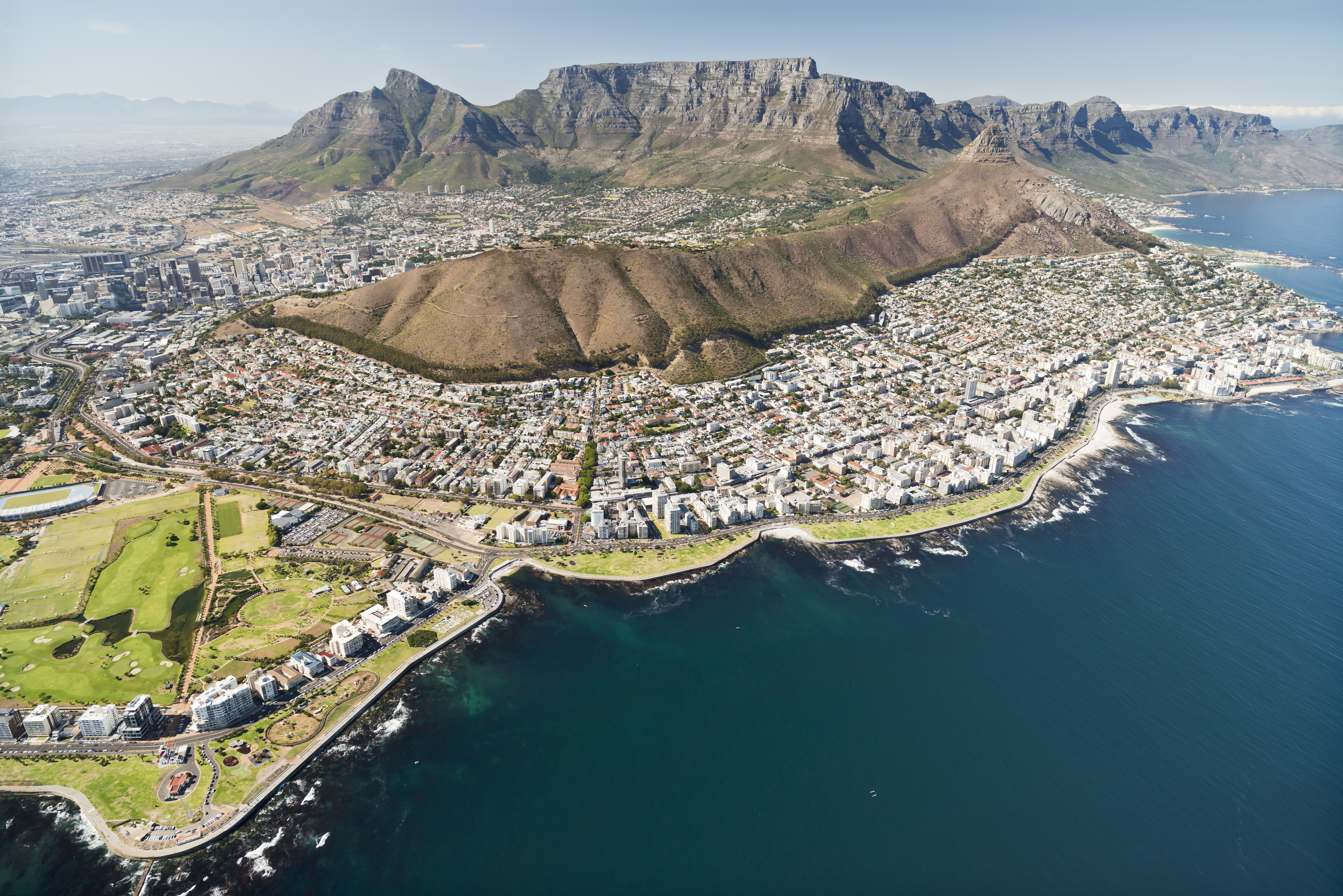 South Africa, aerial view of Cape Town