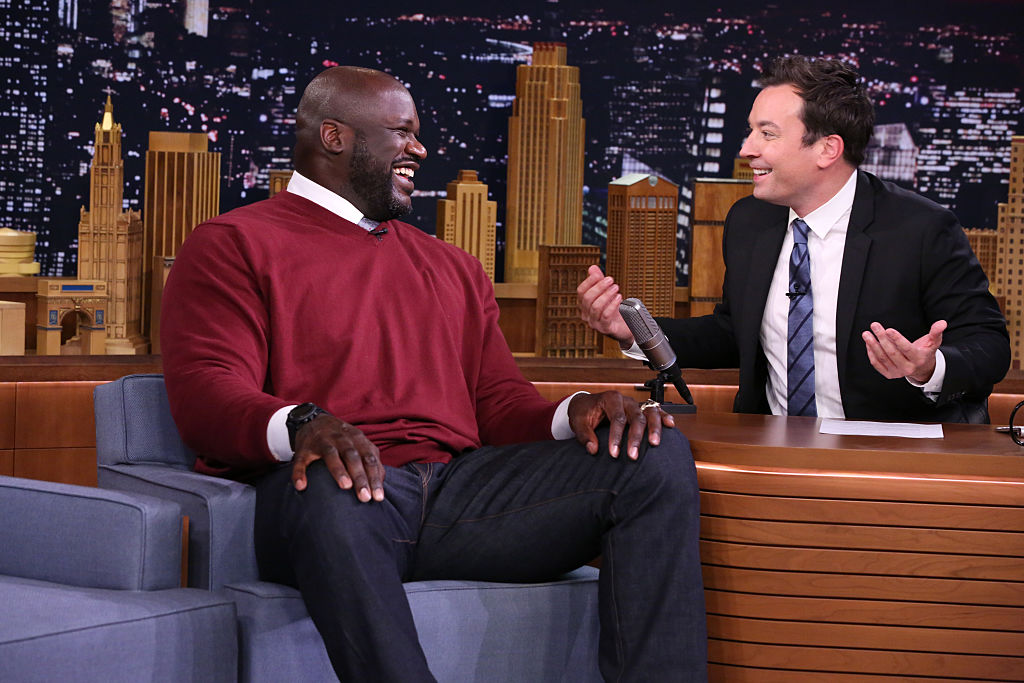 Shaquille O'Neal during an interview with host Jimmy Fallon on September 12, 2016. (NBCU Photo Bank/Getty Images)