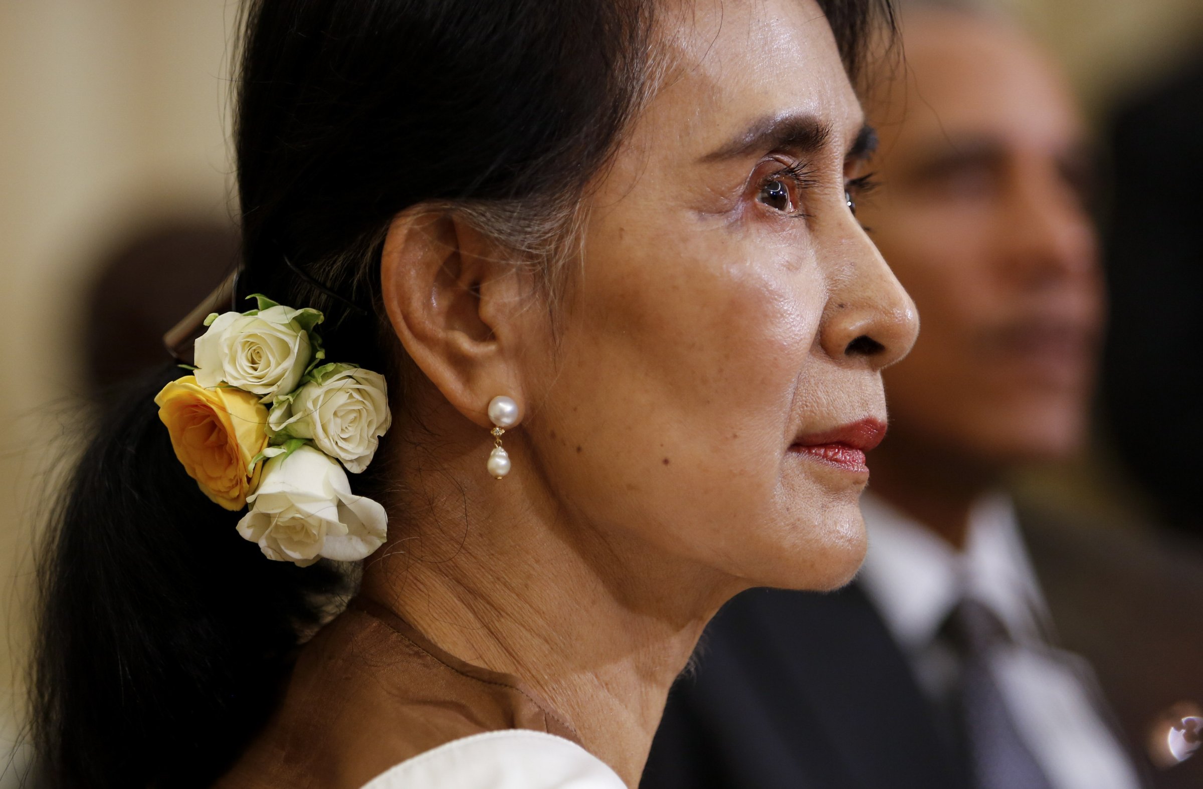 Myanmar State Counselor Aung San Suu Kyi Meets President Obama At The White House